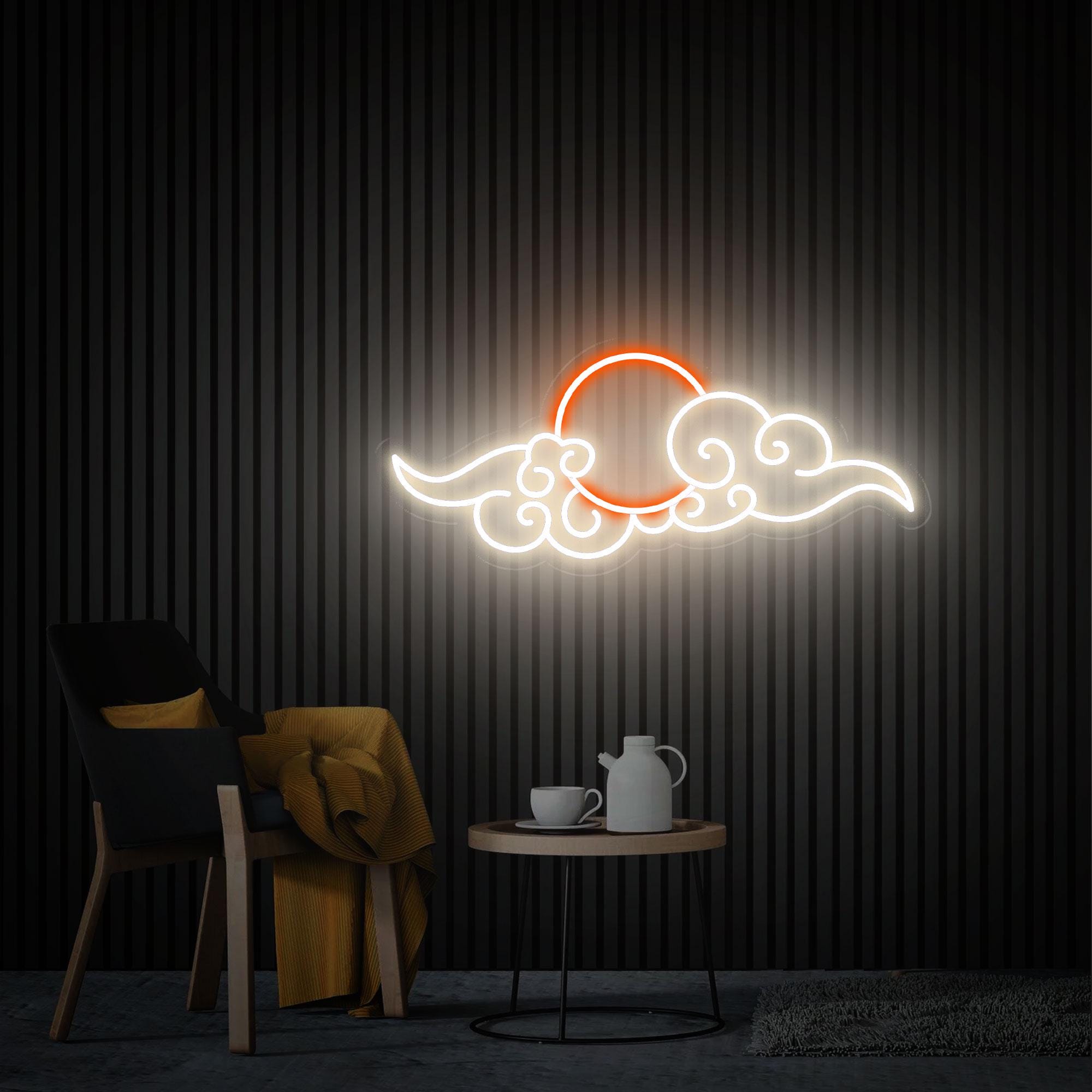 Anime Cloud Sunset Neon Sign, Anime Neon Sign, Neon Wall Art, Custom Neon Gift, Anime Art Manga Art, Kids Room Decor, Nursery Anime Room Art