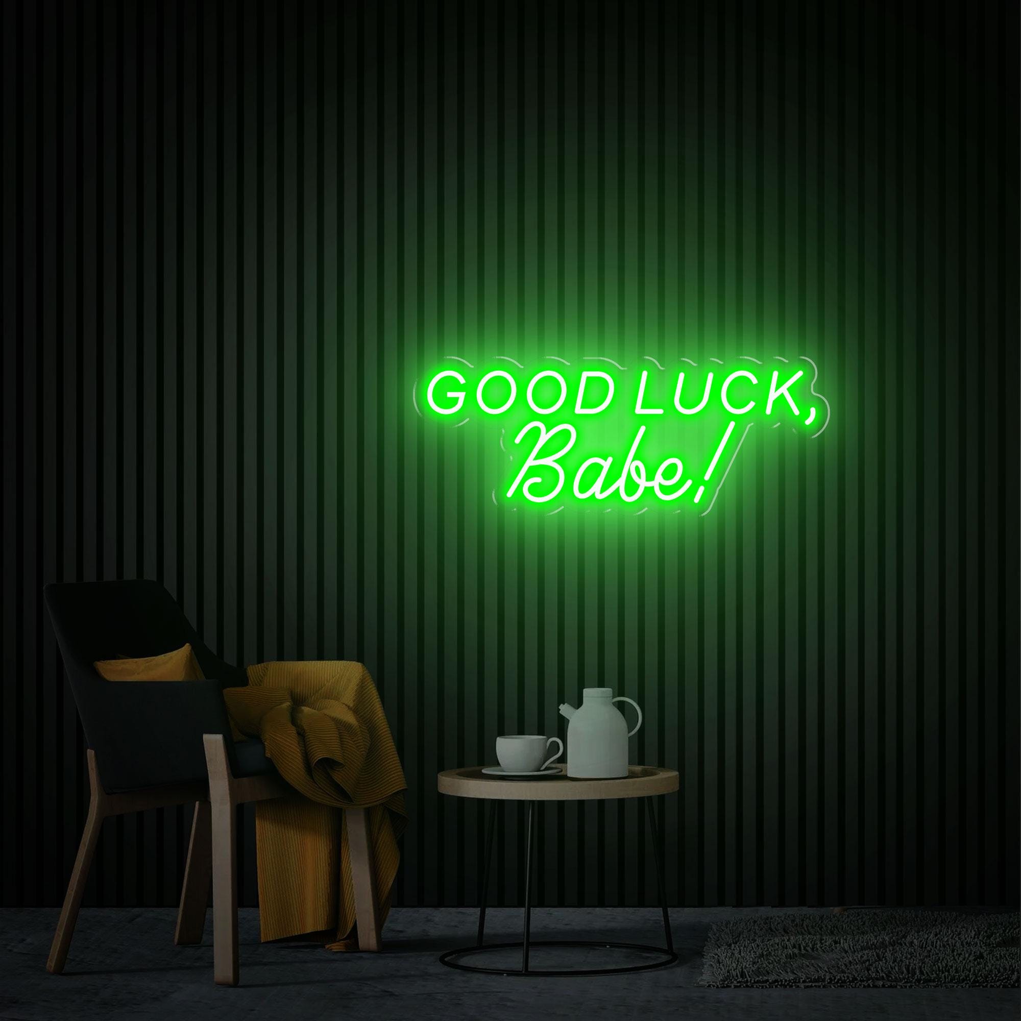 Good Luck Babe Neon Sign, Custom Text Led Neon Sign, Back to School Gift, Neon Wall Art, Gift for Her Home Bedroom Decor, Lesbian Pride
