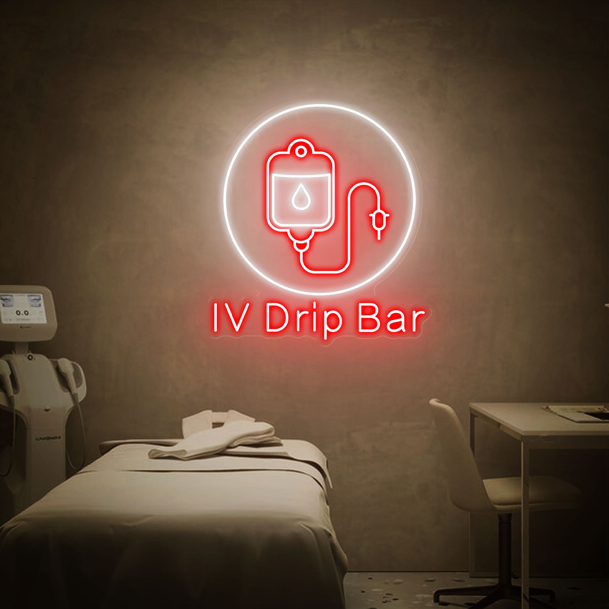 IV Drip Bar Neon Sign, IV Therapy Led Light Sign, Beauty Salon Decor, Custom Neon Sign, Neon Wall Art, Nurse Injector Wall Art Medspa Canva
