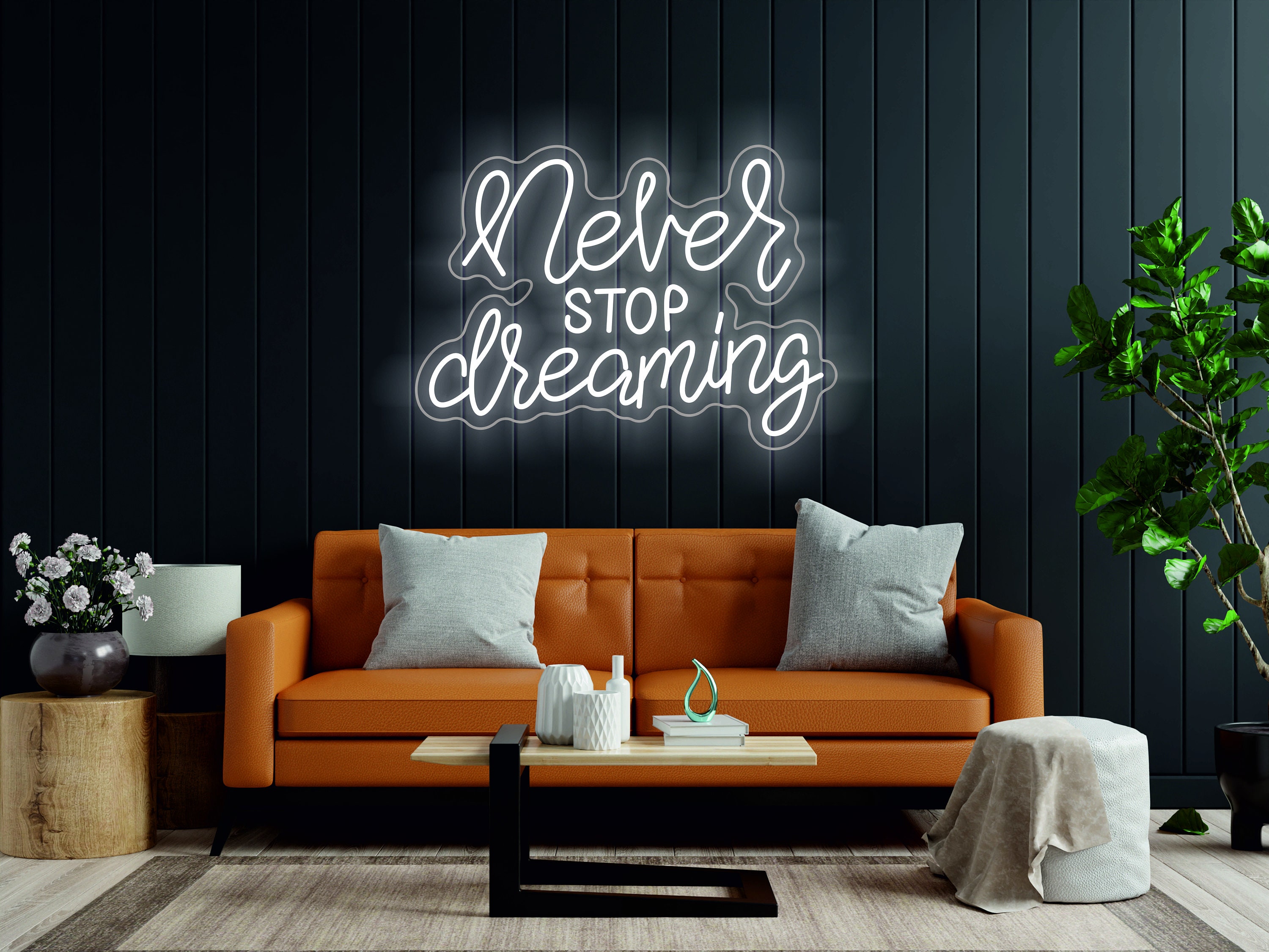 Never Stop Dreaming - Led Light Neon Sign, Quotes Neon Sign, Gift For Her Neon Sign