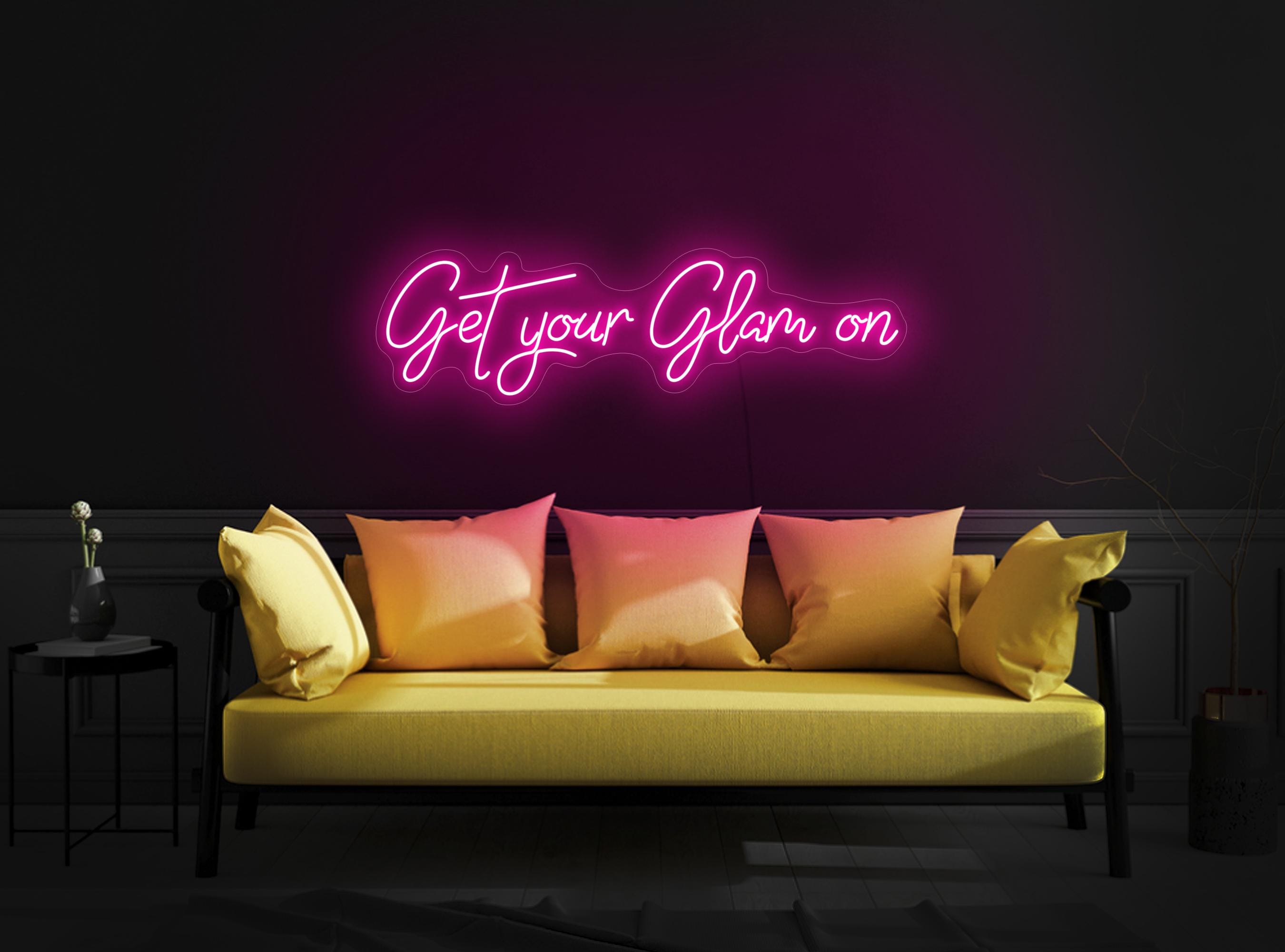 Get Your Glam On Neon Sign, Beauty Salon Neon Sign, Beauty Led Sign, Beauty Studio Neon Sign Decor, Beauty Room Sign, Glam Neon Sign Decor