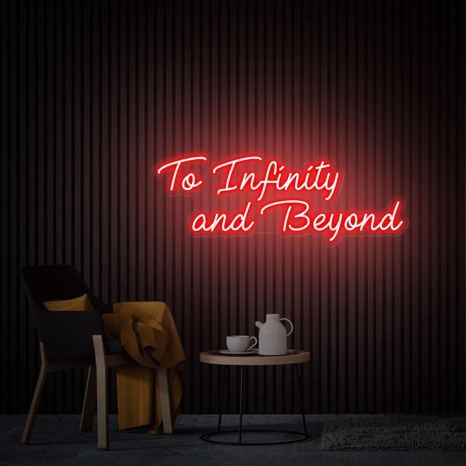 To Infinity and Beyond Neon Sign, Home Wall Decor, Custom Text Sign, Gifts for Child, Inspirational Saying Decor Personalized Gifts Neon Art