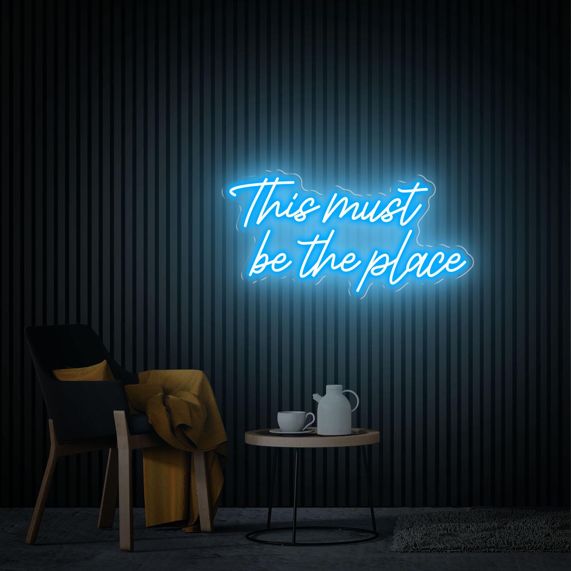 This Must Be The Place Neon Sign, Home Party Decor, Custom Wall Decor, Led Sign Wall Art, Neon Lights Wedding Decor, Personalized Gifts