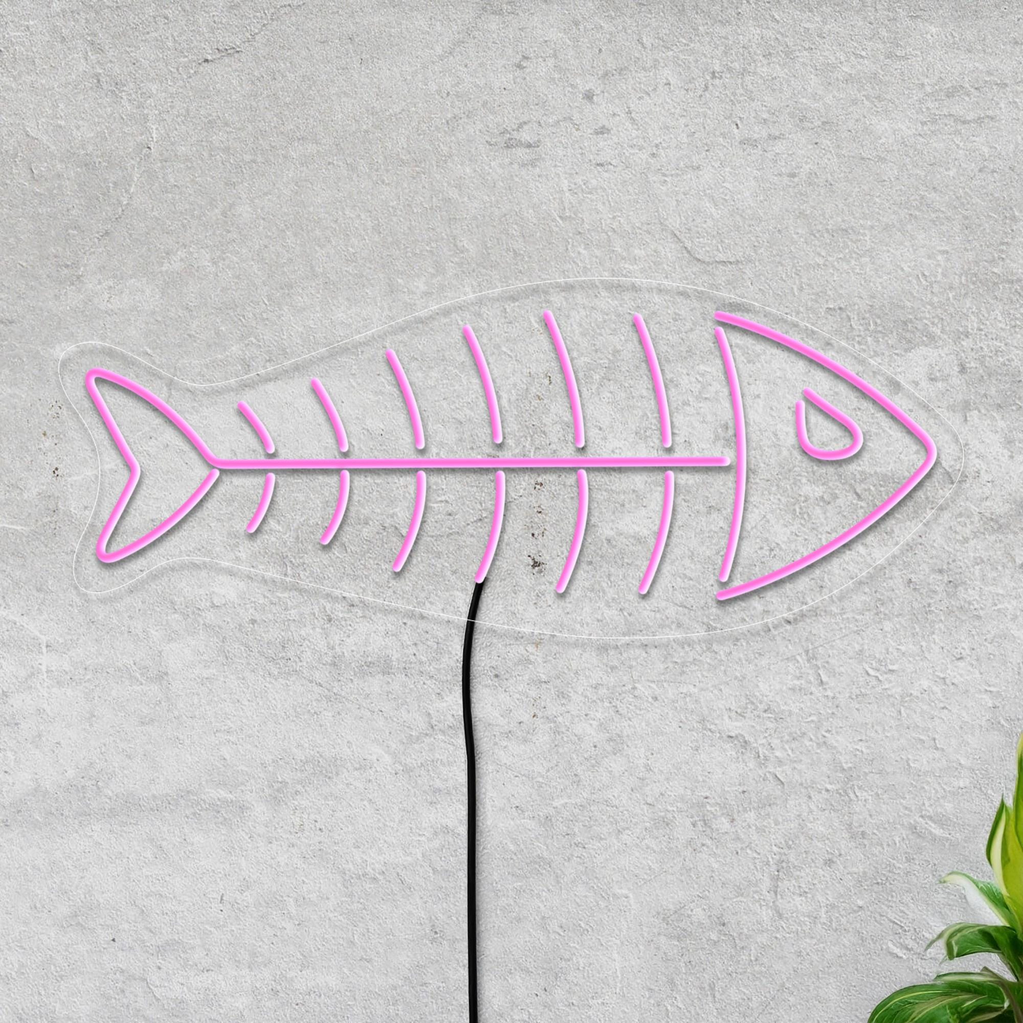 Fish Neon Sign, Fishbone Neon Sign, Skeleton Fish Neon Sign, Fish Led Sign, Fish Food Sign, Neon Sign Wall Decor, Fish Bone Wall Art Decor