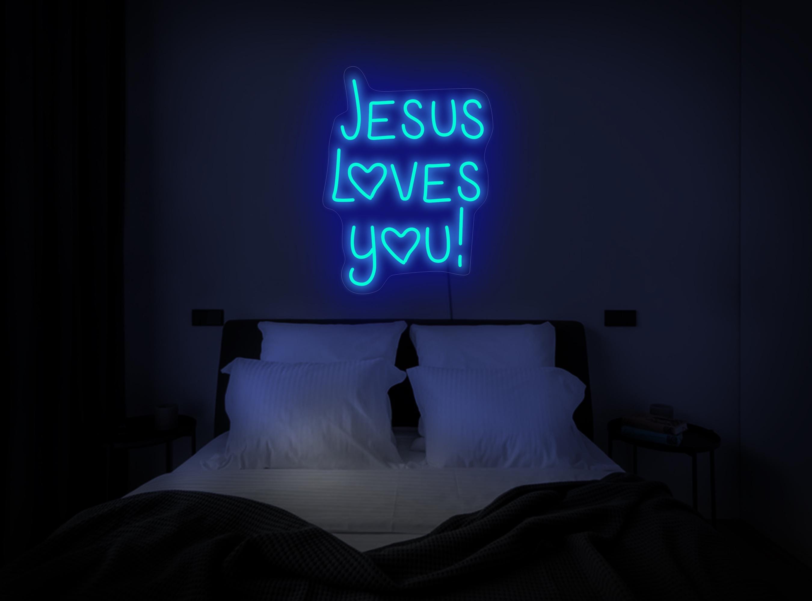 Jesus Loves You Neon Sign, Jesus Neon Sign, Jesus Loves You Sign, Christian Neon Sign, Jesus Lover Gift, Christian Decor, Jesus Art Decor
