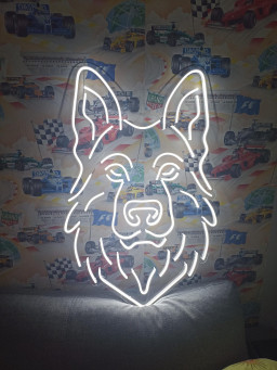 German Shepherd Head Neon Sign, Dog Neon Sign, Pet Neon Sign, Home Decor Pet Neon Sign, Custom Neon Sign, Animal Neon Sign