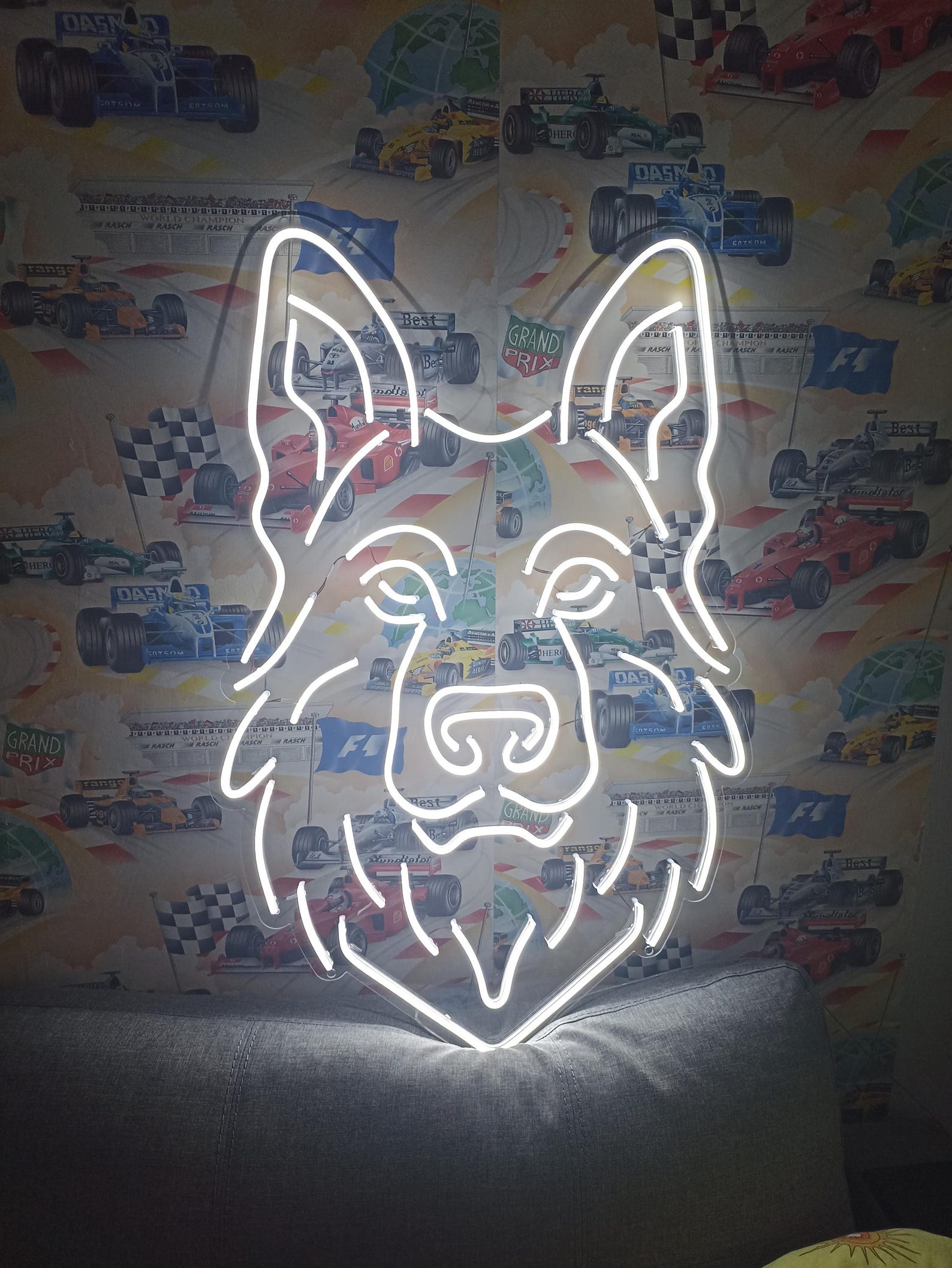 German Shepherd Head Neon Sign, Dog Neon Sign, Pet Neon Sign, Home Decor Pet Neon Sign, Custom Neon Sign, Animal Neon Sign