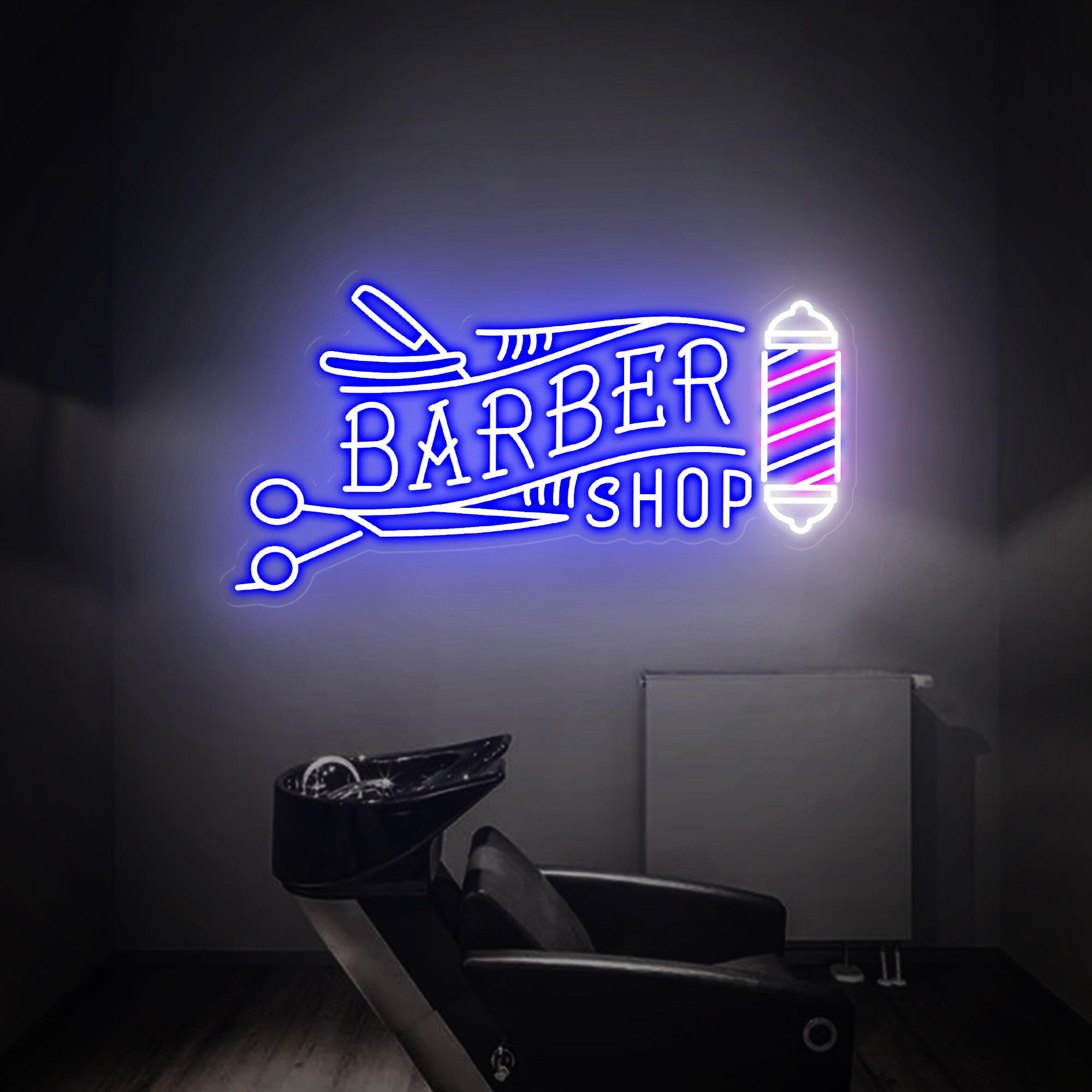 Barber Shop Neon Sign, Scissors Led Sign, Hair Salon Decor, Barber Shop Logo Sign, Custom Neon Sign for Business, Welcome Sign Neon Art