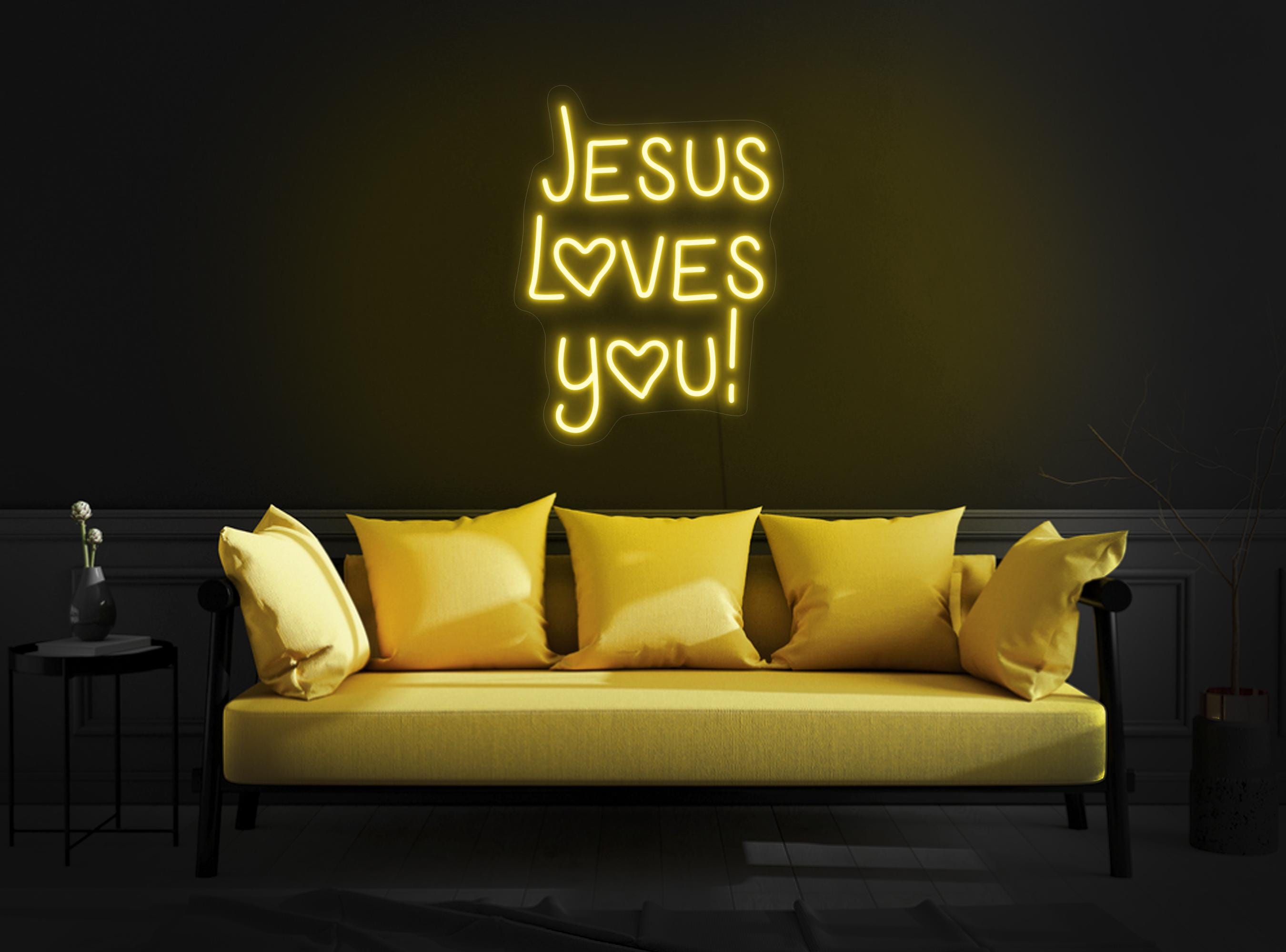 Jesus Loves You Neon Sign, Jesus Neon Sign, Jesus Loves You Sign, Christian Neon Sign, Jesus Lover Gift, Christian Decor, Jesus Art Decor