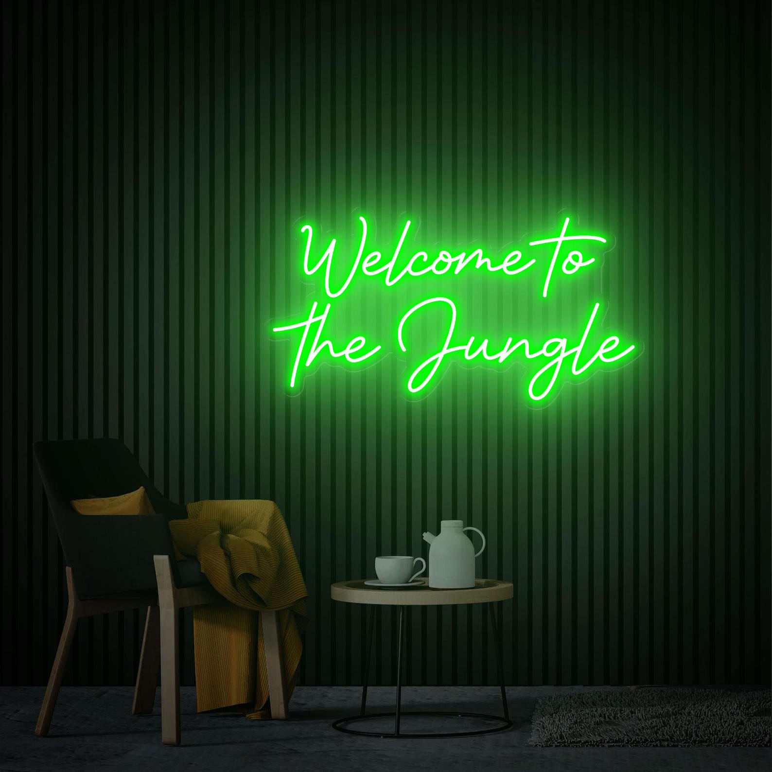Welcome To The Jungle Neon Sign, Custom Neon Sign Led Light Home Office Wall Decor, Party Room Decor Neon Art Welcome Sign, Neon Bar Sign
