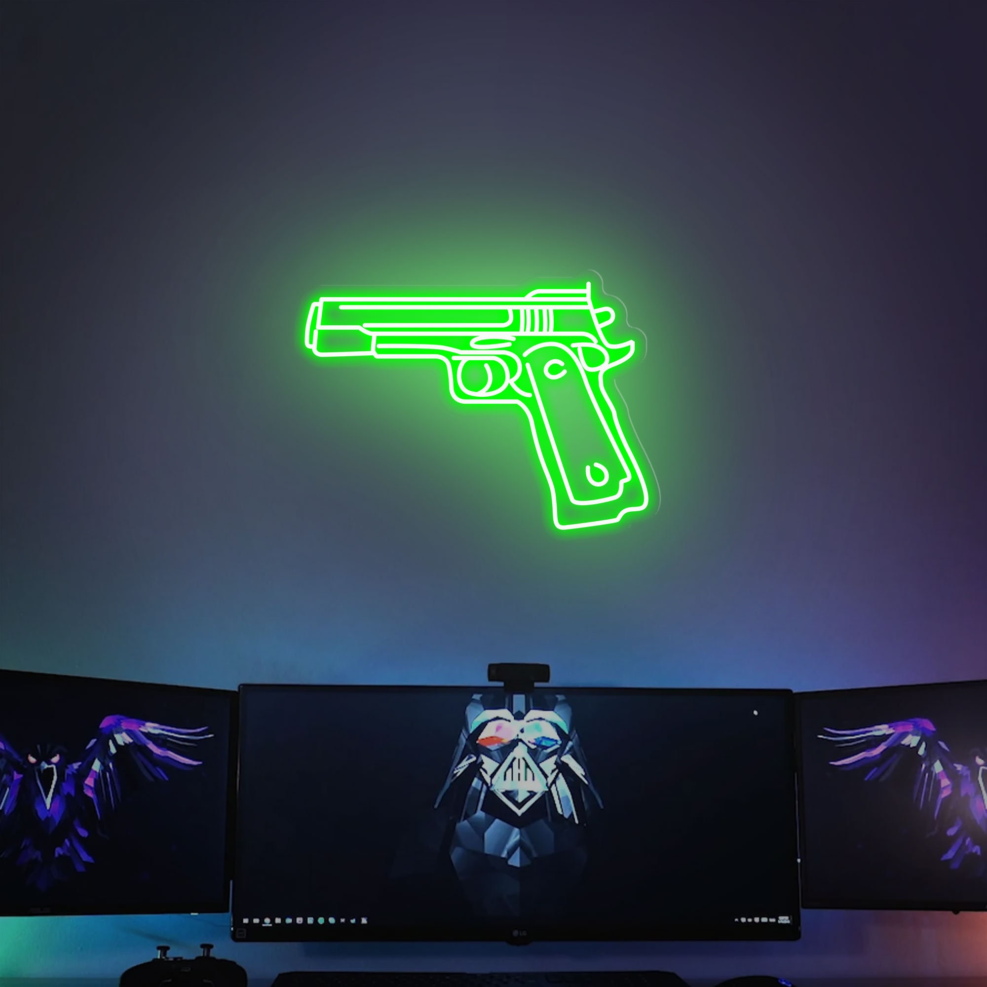 Gun Neon Sign for Wall Game Room Decoration | Neon Sign Bedroom | GAME ROOM Sign | Gift For Boyfriend