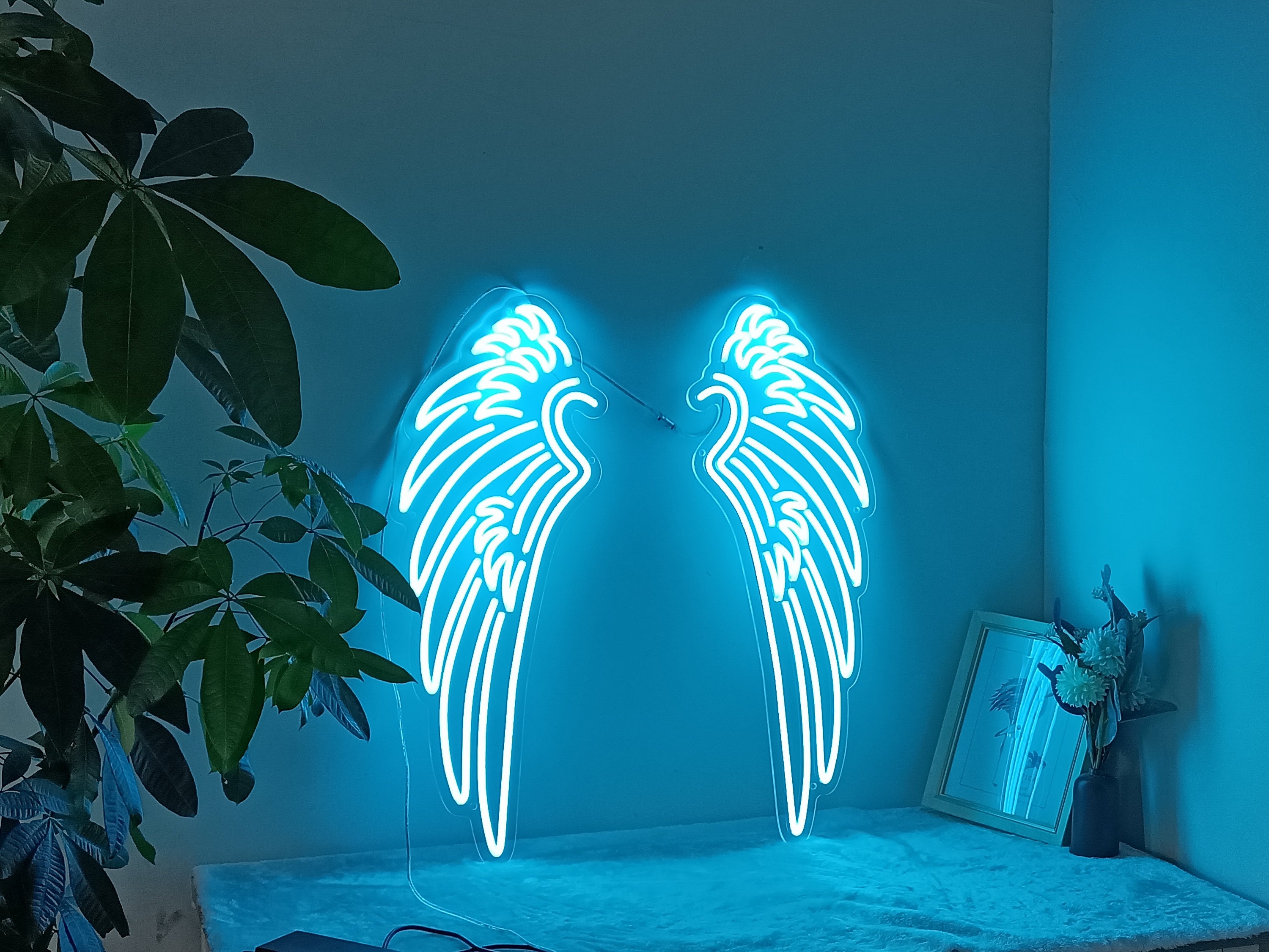 Wing Neon Sign, Custom Neon Signs For Home Decor| Amine Neon | Custom Neon Lights