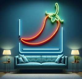 Neon Chili Sign, Red Chili Neon Sign, Pepper-Shaped Neon Sign, Chili Pepper Neon Light, Neon Chili Pepper Decor, Spicy Neon Sign