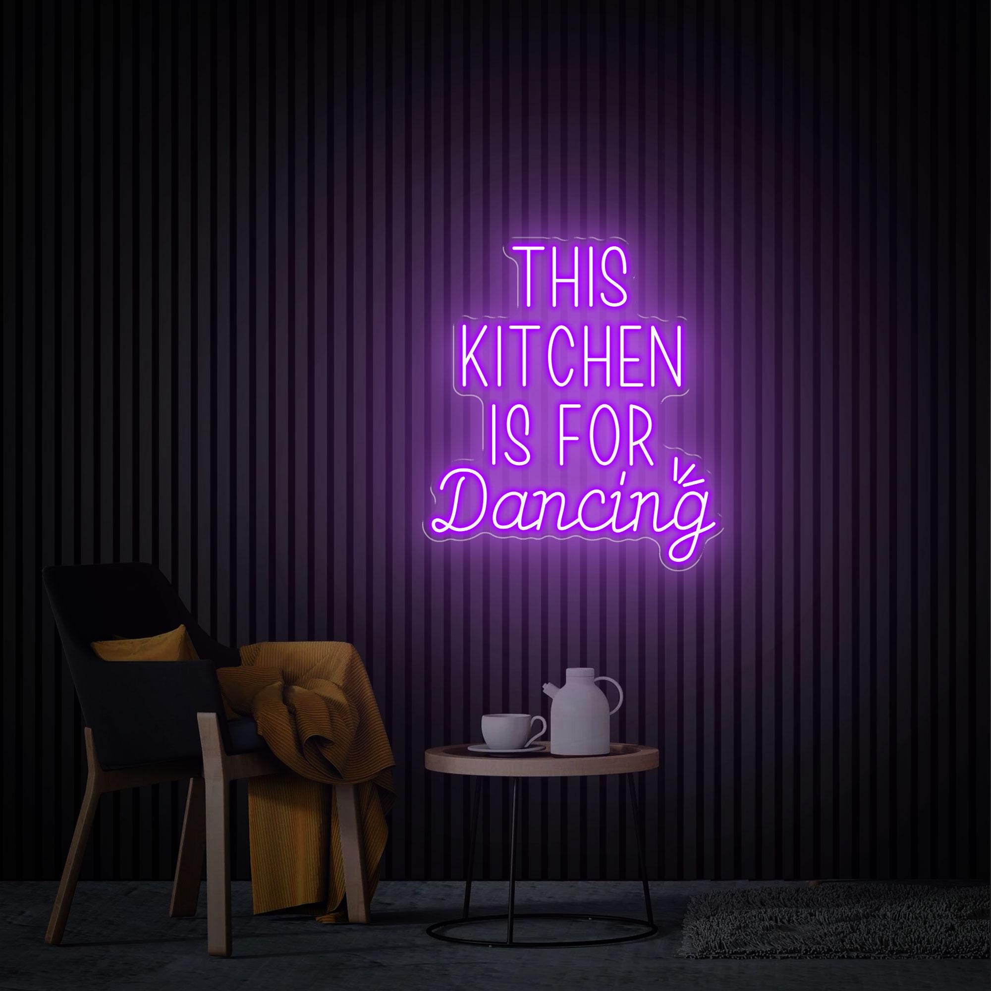This Kitchen Is For Dancing Neon Sign, Kitchen Neon Sign, Kitchen Neon Art, Home Wall Decor, Handmade Neon Gifts Sign For Mom