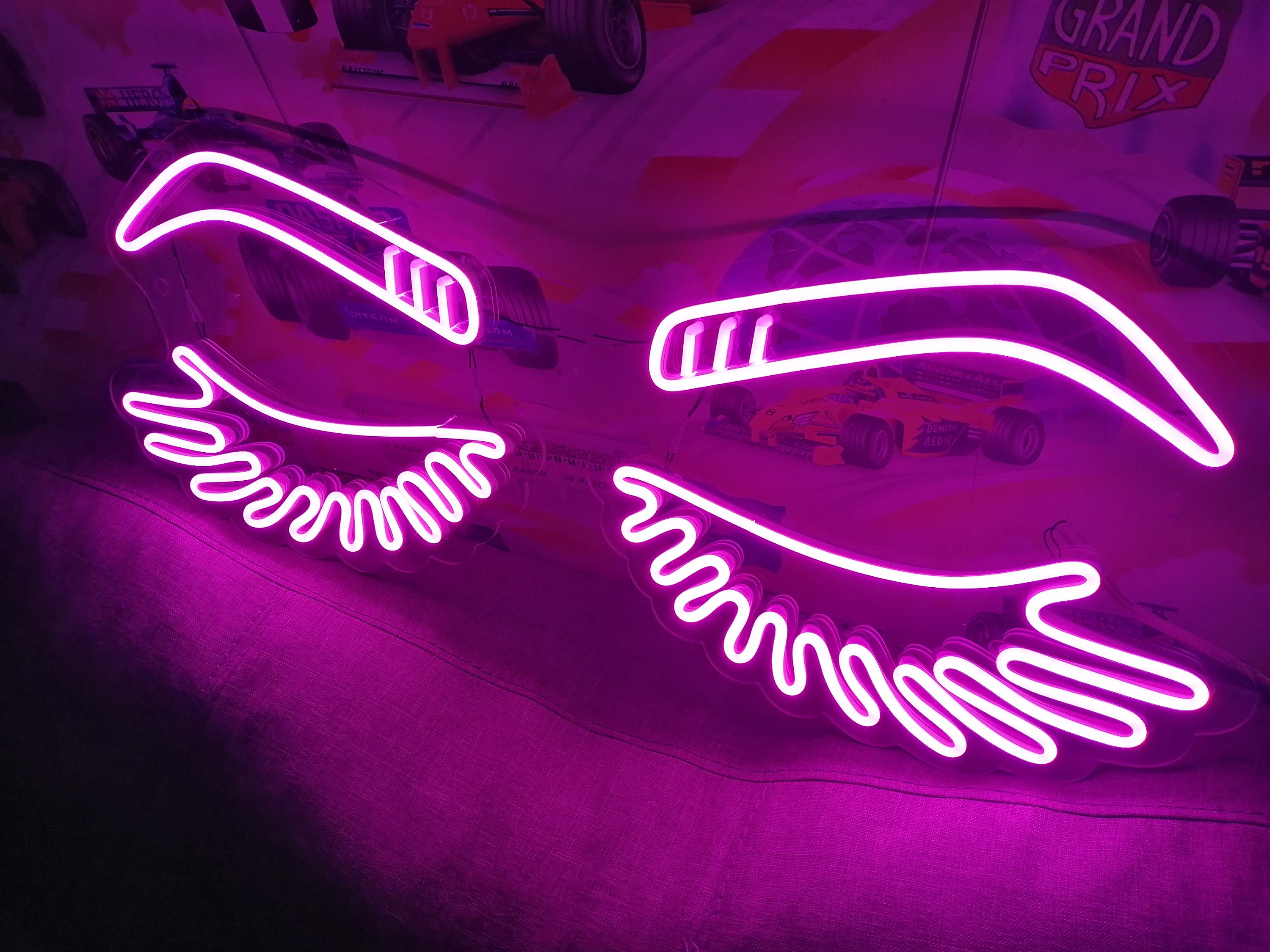 Eyelashes Led Neon Sign, Beauty Salon Sign, Custom Neon Sign, Wall Decor, Girl Face & Eyebrows, Decoration In A Beauty Salon, Wall Decor