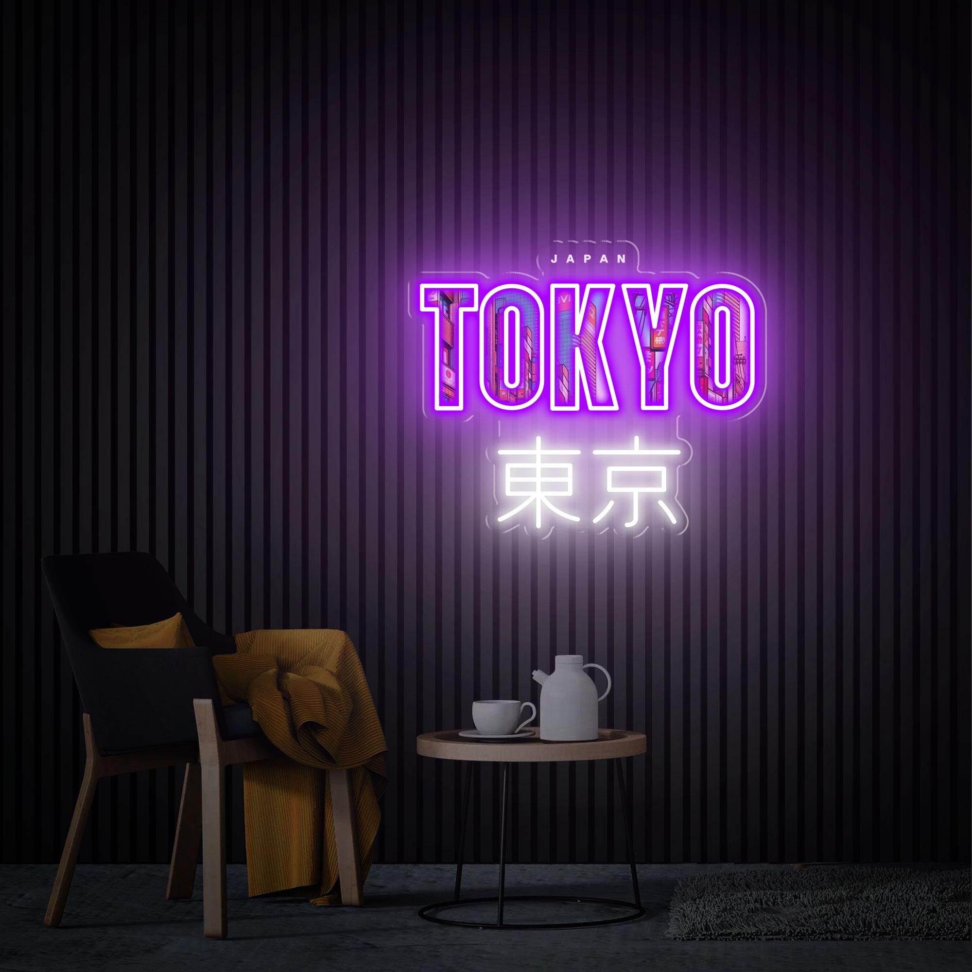 Tokyo Neon Sign UV Print Acrylic Art, Tokyo Wall Decor, Custom Japanese Neon Sign, Tokyo Japan Wall Art, Tokyo Travel Wall Light up Sign