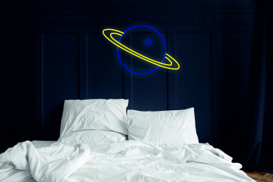 Planet Neon Led Night Light Lamp, Planet Kids Room, Led Signs For Room, Kids Neon Bedroom