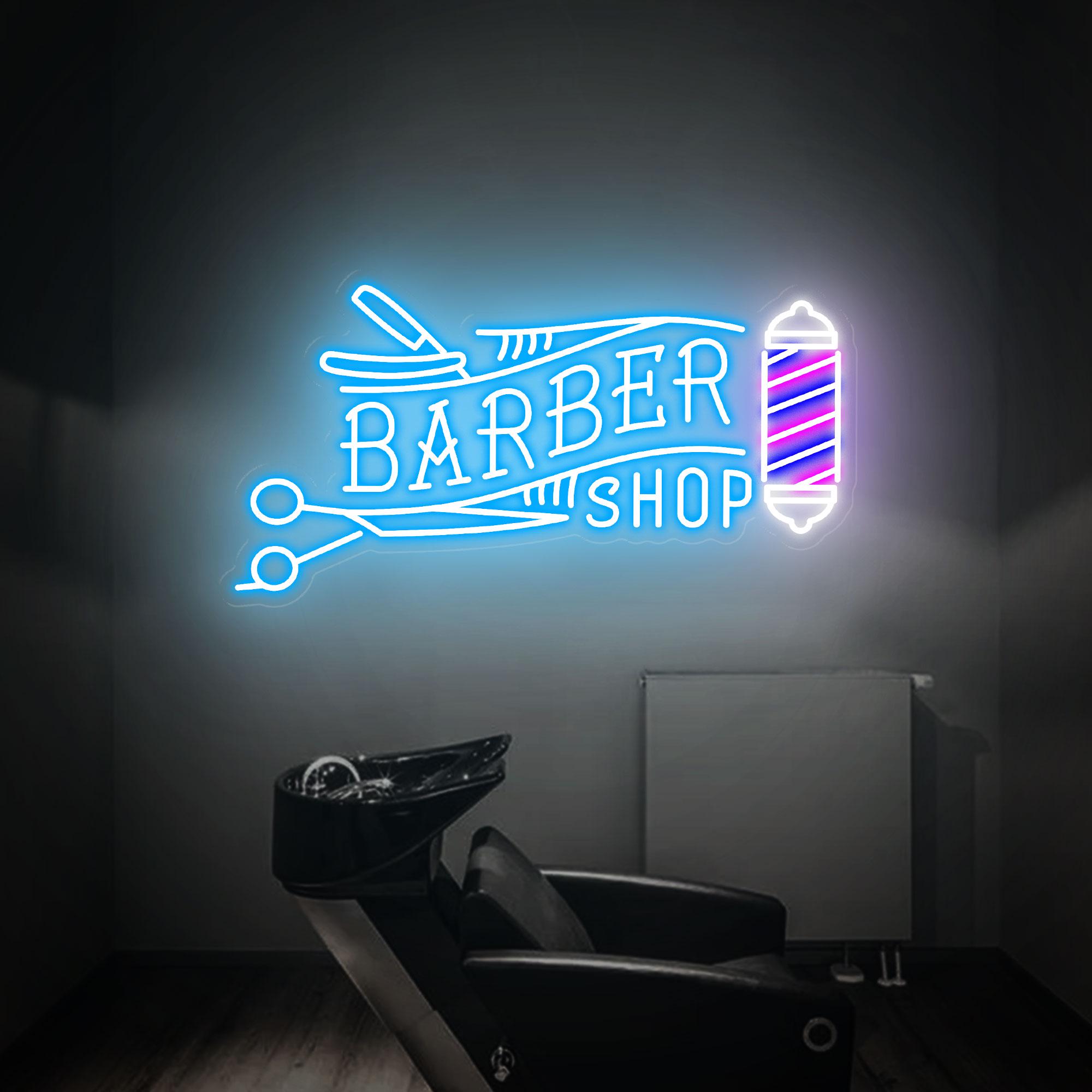Barber Shop Neon Sign, Scissors Led Sign, Hair Salon Decor, Barber Shop Logo Sign, Custom Neon Sign for Business, Welcome Sign Neon Art