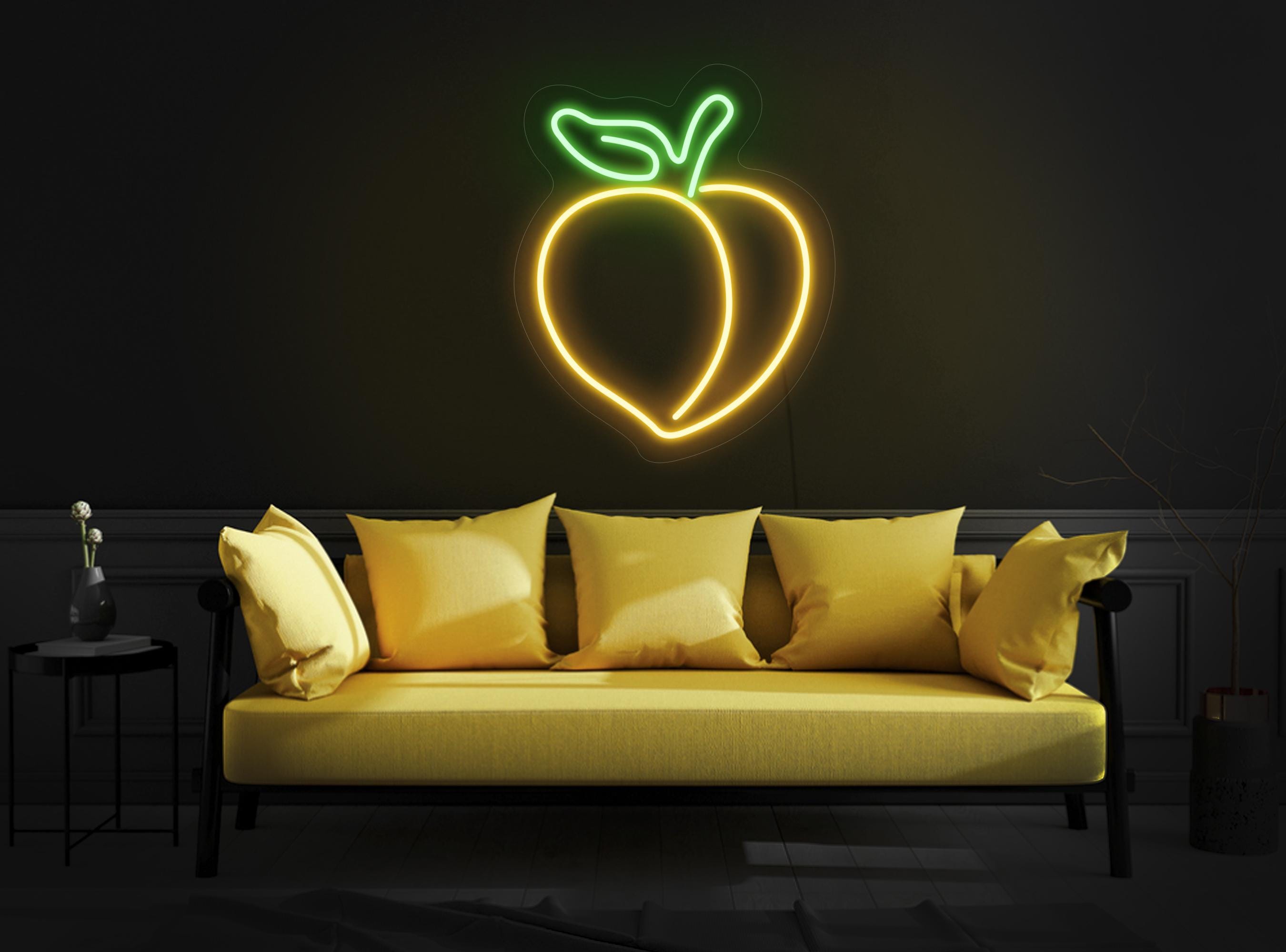 Peach Neon Sign, Fruit Neon Sign, Fruit Peach Led Sign, Food Neon Sign, Neon Sign Kitchen, Kids Room Neon Sign, Fruit Peach Wall Art Decor