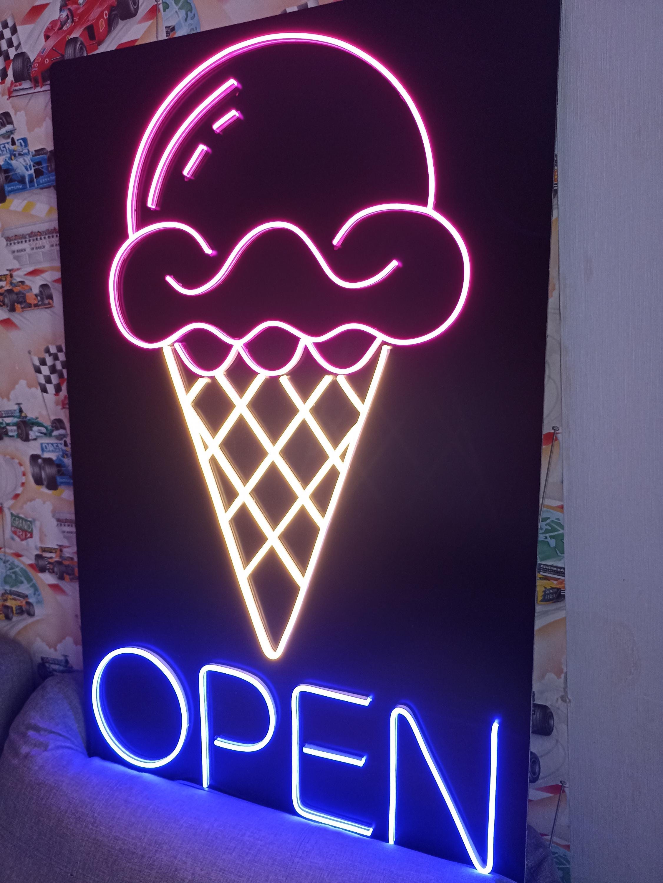 Ice Cream Led Neon Light, Wall Hangings Decor For Home, Bar Neon Sign, Kitchen Neon Signs