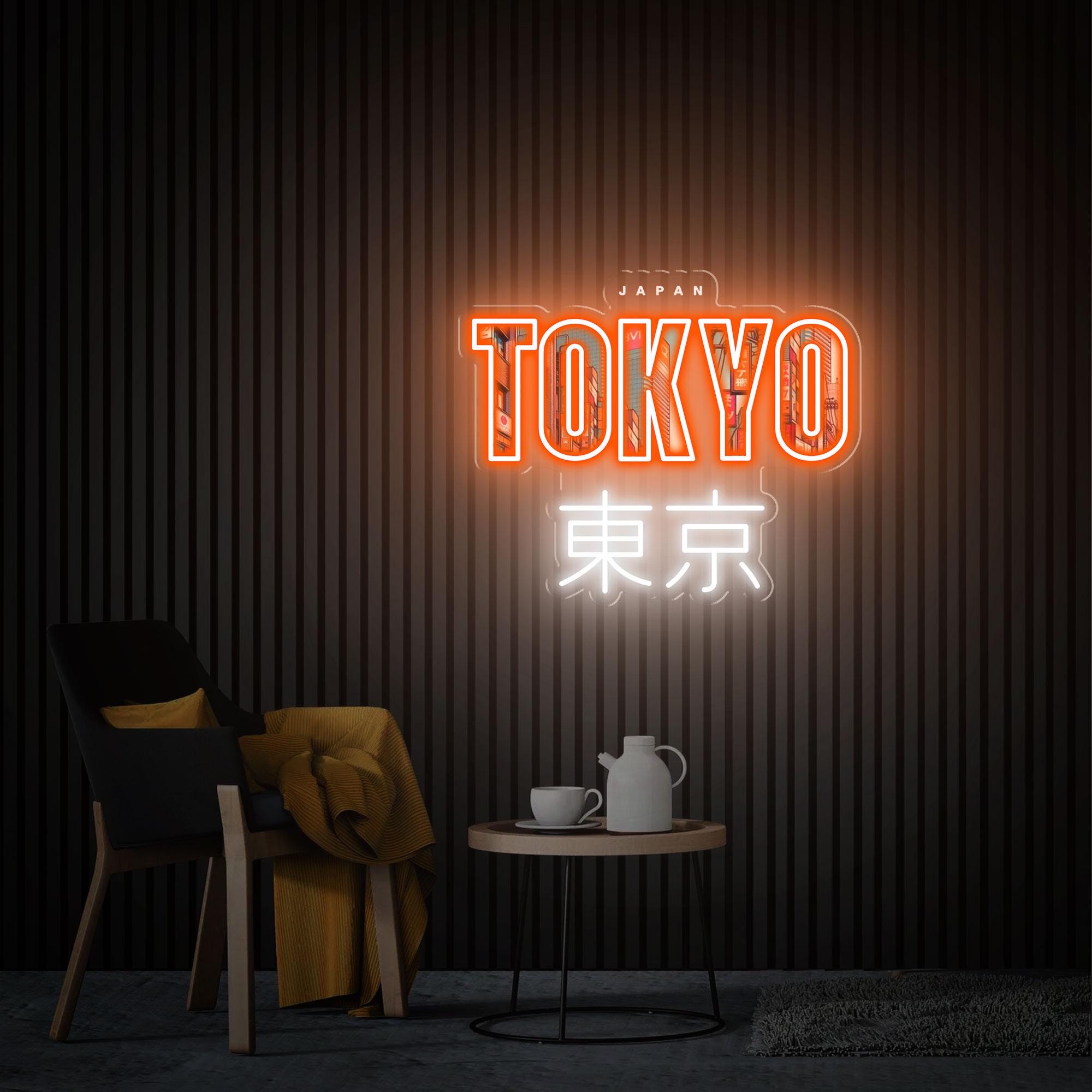 Tokyo Neon Sign UV Print Acrylic Art, Tokyo Wall Decor, Custom Japanese Neon Sign, Tokyo Japan Wall Art, Tokyo Travel Wall Light up Sign