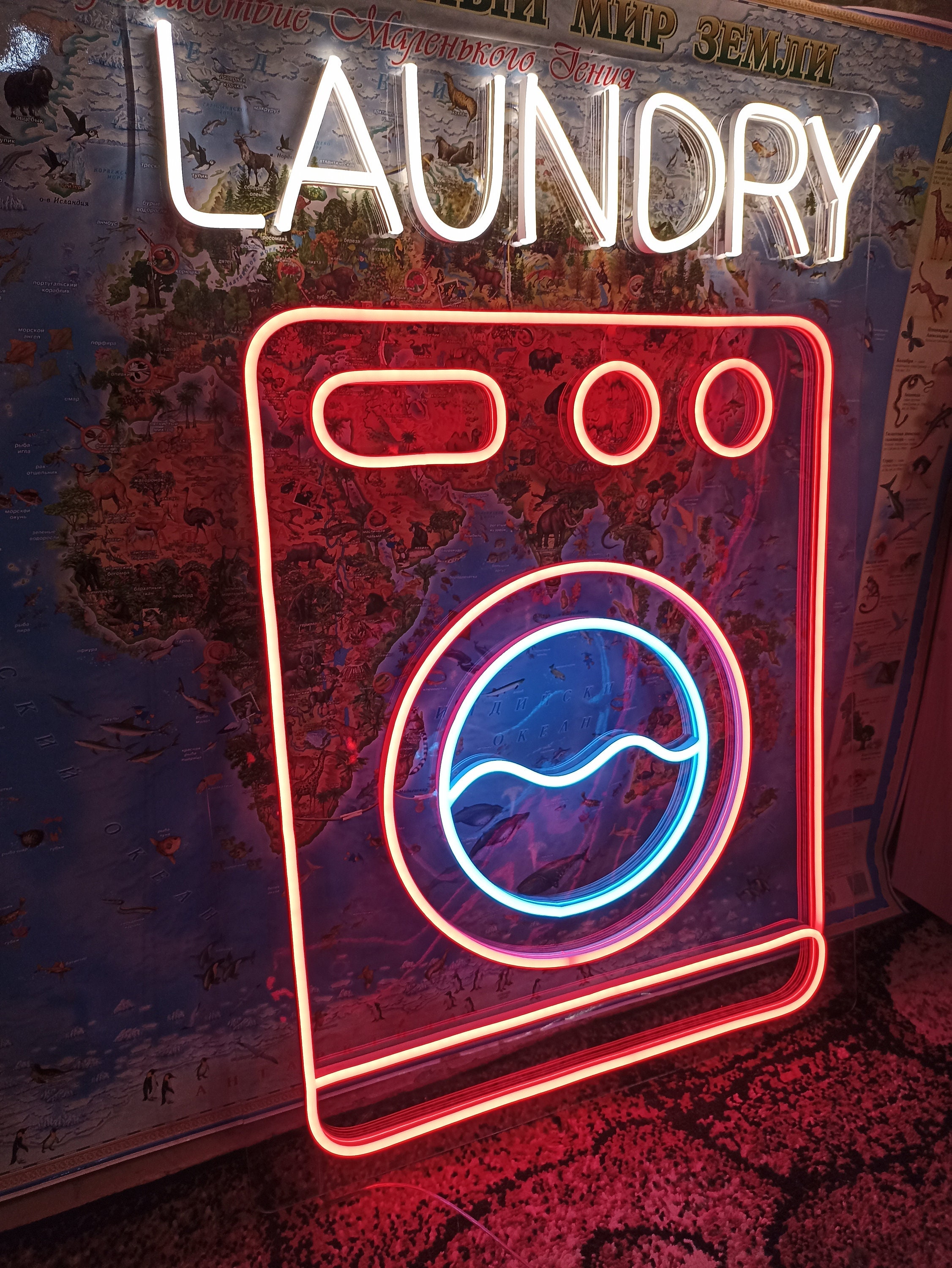Laundry Washing Machine - Led Light Neon Sign For Business