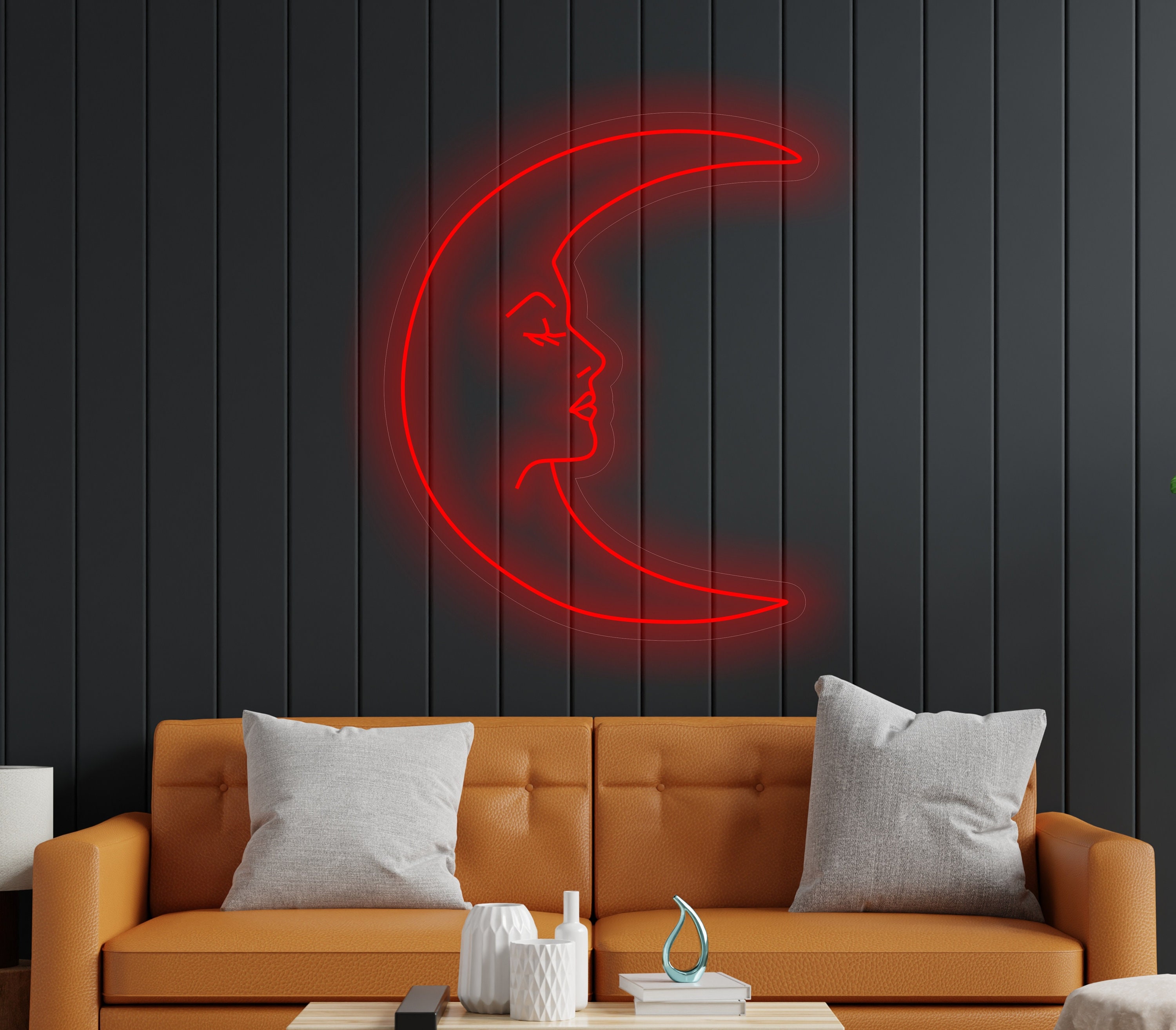 Moon NeoN Shape Light, Lunar Crescent Neon Sign, Crescent Moon Glow Sign, Celestial Crescent Moon Neon, Mom Moon Light, Moon Woman Neon Sign
