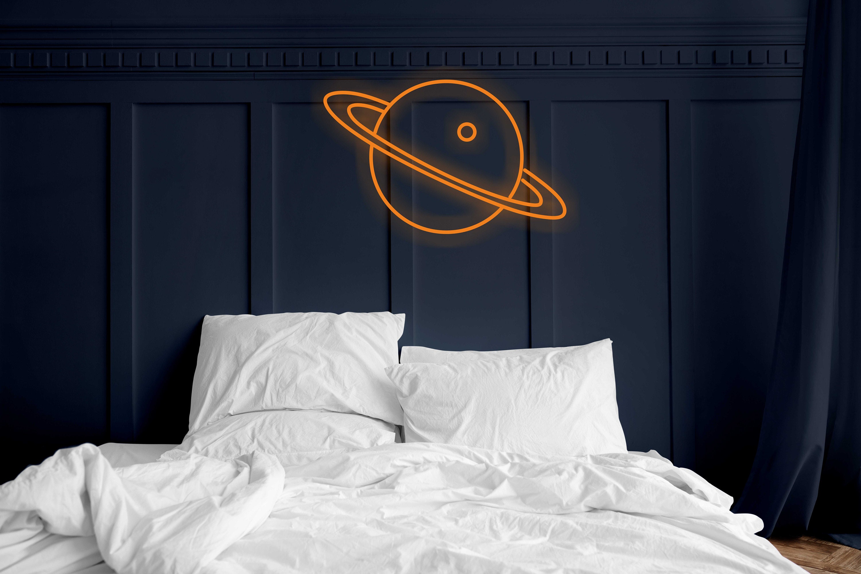 Planet Neon Led Night Light Lamp, Planet Kids Room, Led Signs For Room, Kids Neon Bedroom