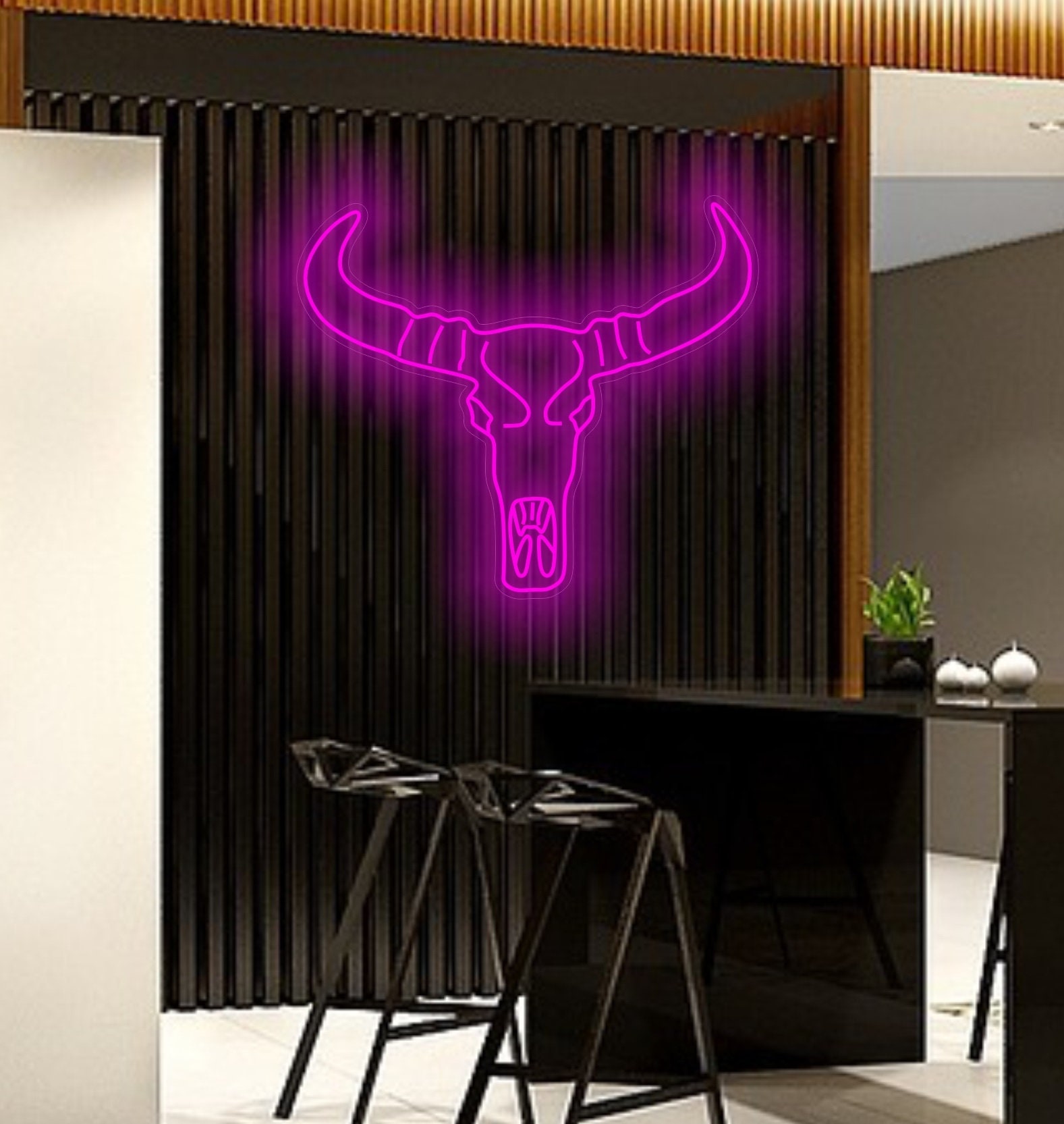 Bull Skull Neon Sign, Bull Skull Led Light, Longhorn Head Skull Neon Sign, Cow Skull Neon Sign, Texas Bull Neon Sign, Cowboy Neon Sign