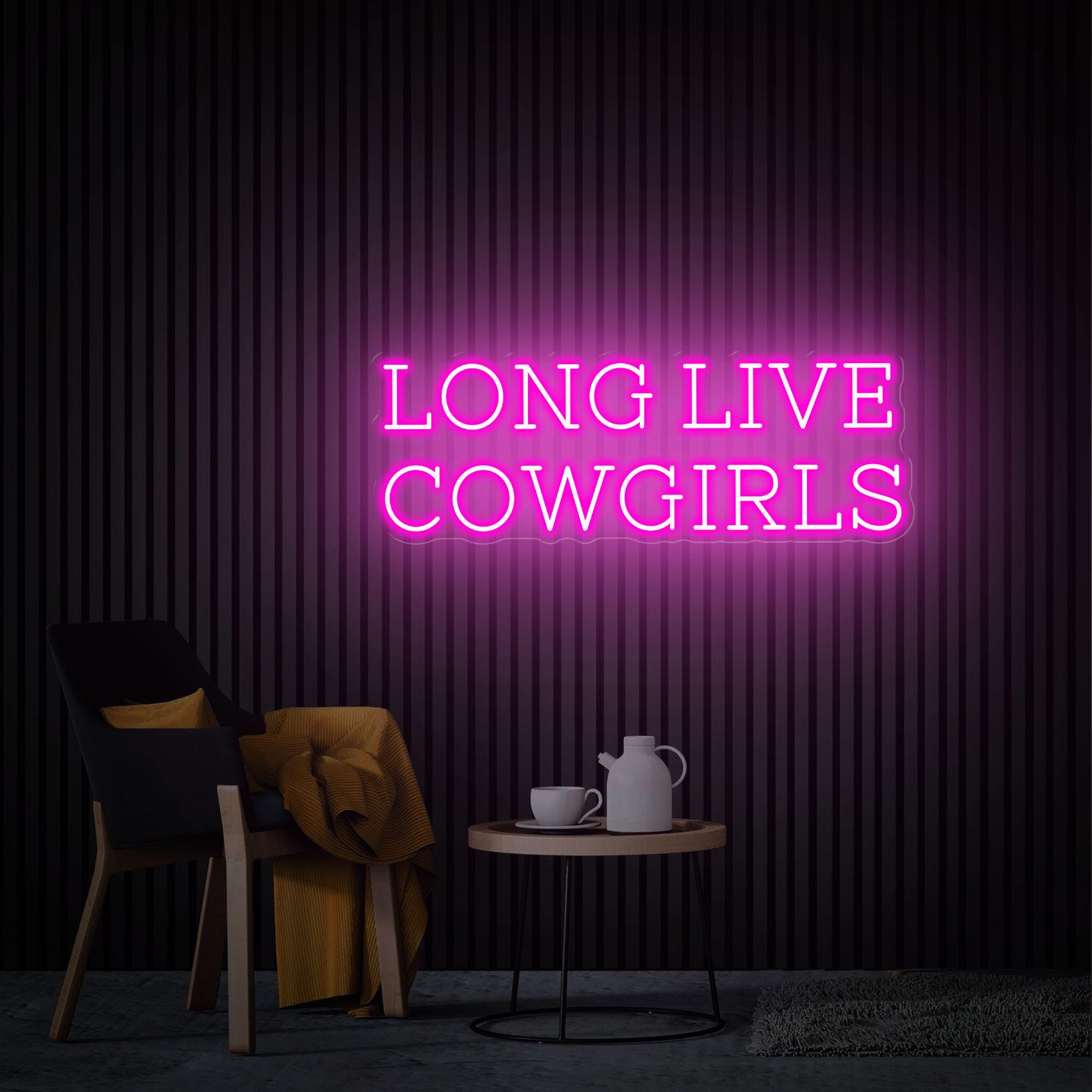 Long Live Cowgirls Neon Sign, Custom Led Light Sign, Cowgirl Lover Gift, Western Cowboy Party Decor, Bedroom Decor, Cowgirl Wall Art