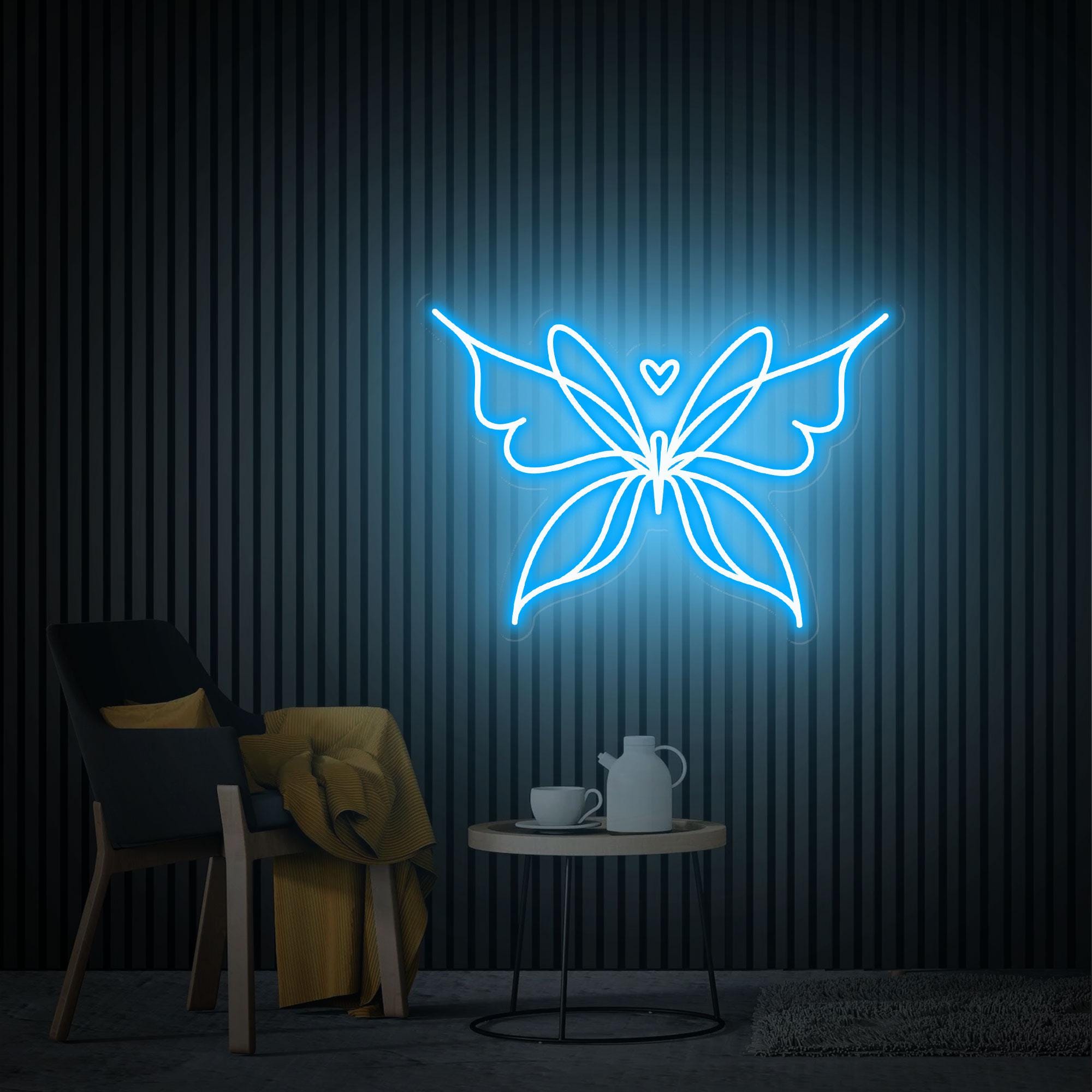Butterfly Neon Sign, Butterfly Neon Wall Art, Custom Neon Sign, Home Bedroom Decor, Perfect Neon Wall Decor for Girls Room, Christmas Gift