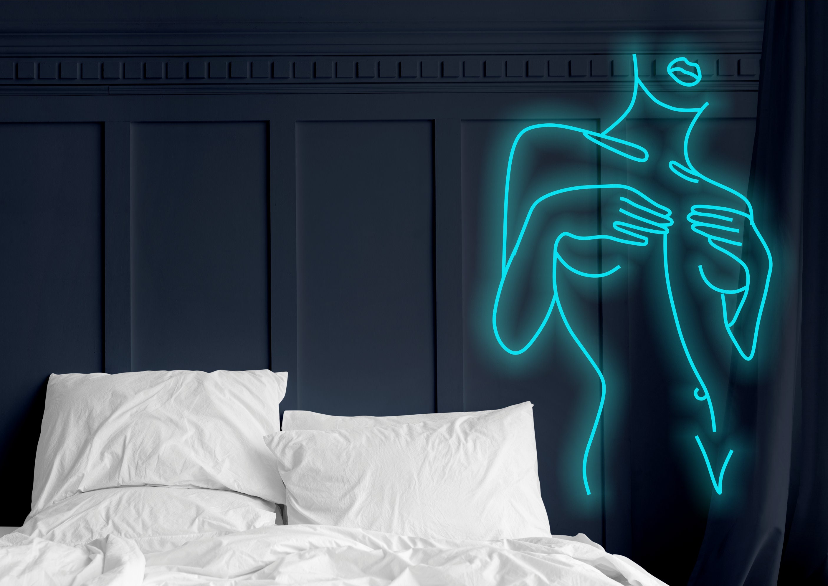 Neon Sign With Woman Silhouette, Custom Neon Sign Woman Figure, Female Form Neon Sign, Woman Body Contour Neon, Neon Sign Lady Outline