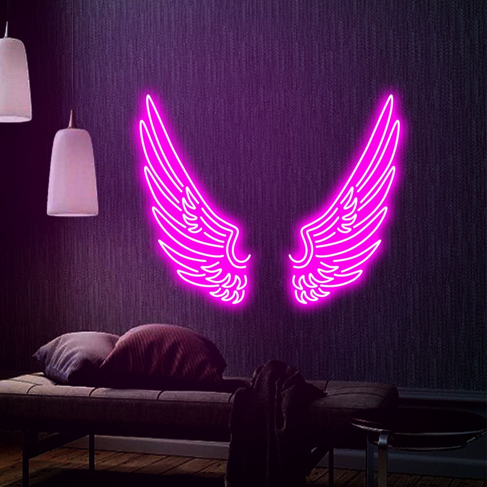 Wing Neon Sign, Custom Neon Signs For Home Decor| Amine Neon | Custom Neon Lights