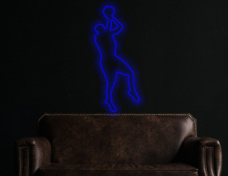 Basketball Player Neon Sign, Neon Dunking Basketball Player, Basketball Player In Mid-Air Neon Sign, Energy Neon Signs For Basketball Lovers