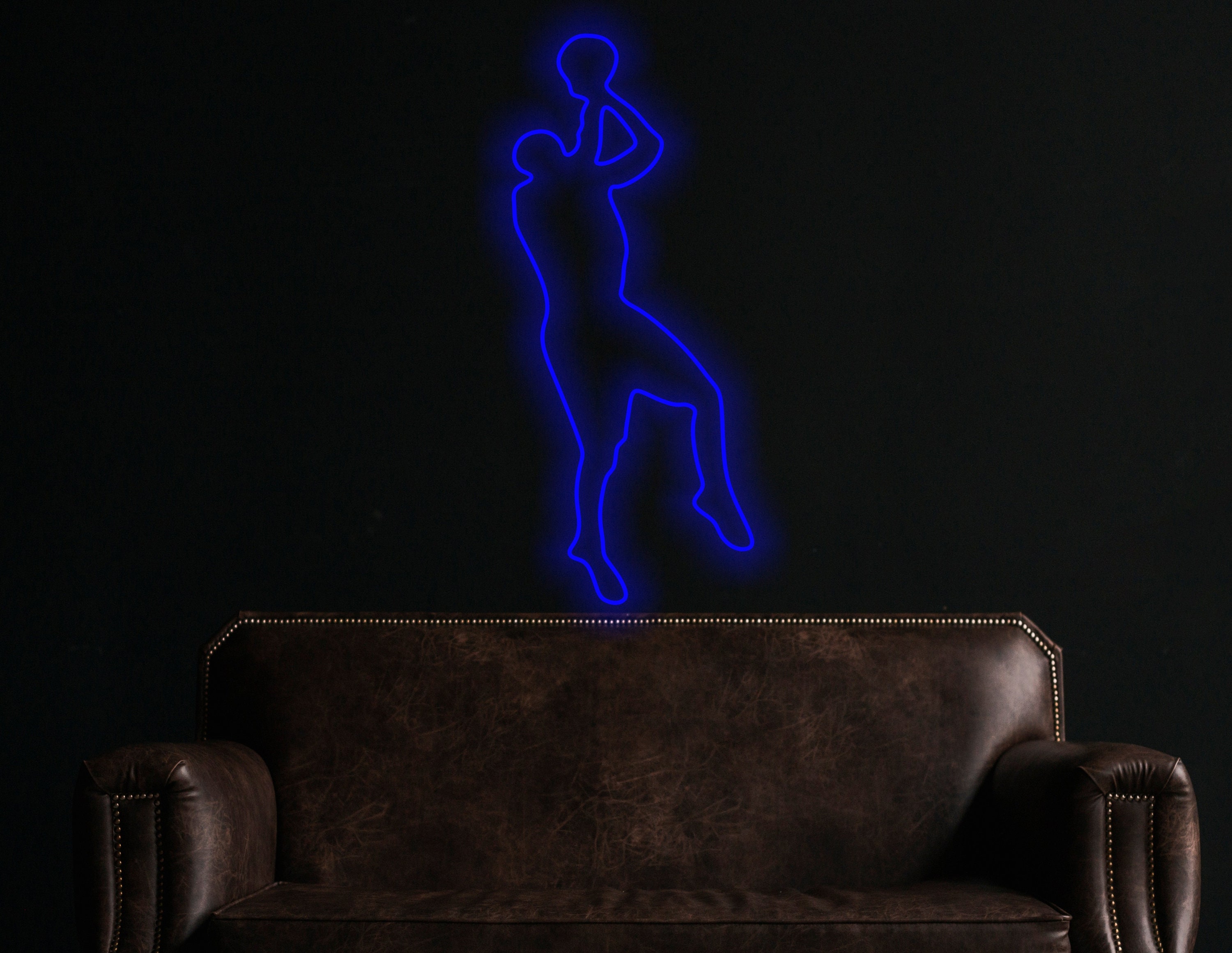 Basketball Player Neon Sign, Neon Dunking Basketball Player, Basketball Player In Mid-Air Neon Sign, Energy Neon Signs For Basketball Lovers