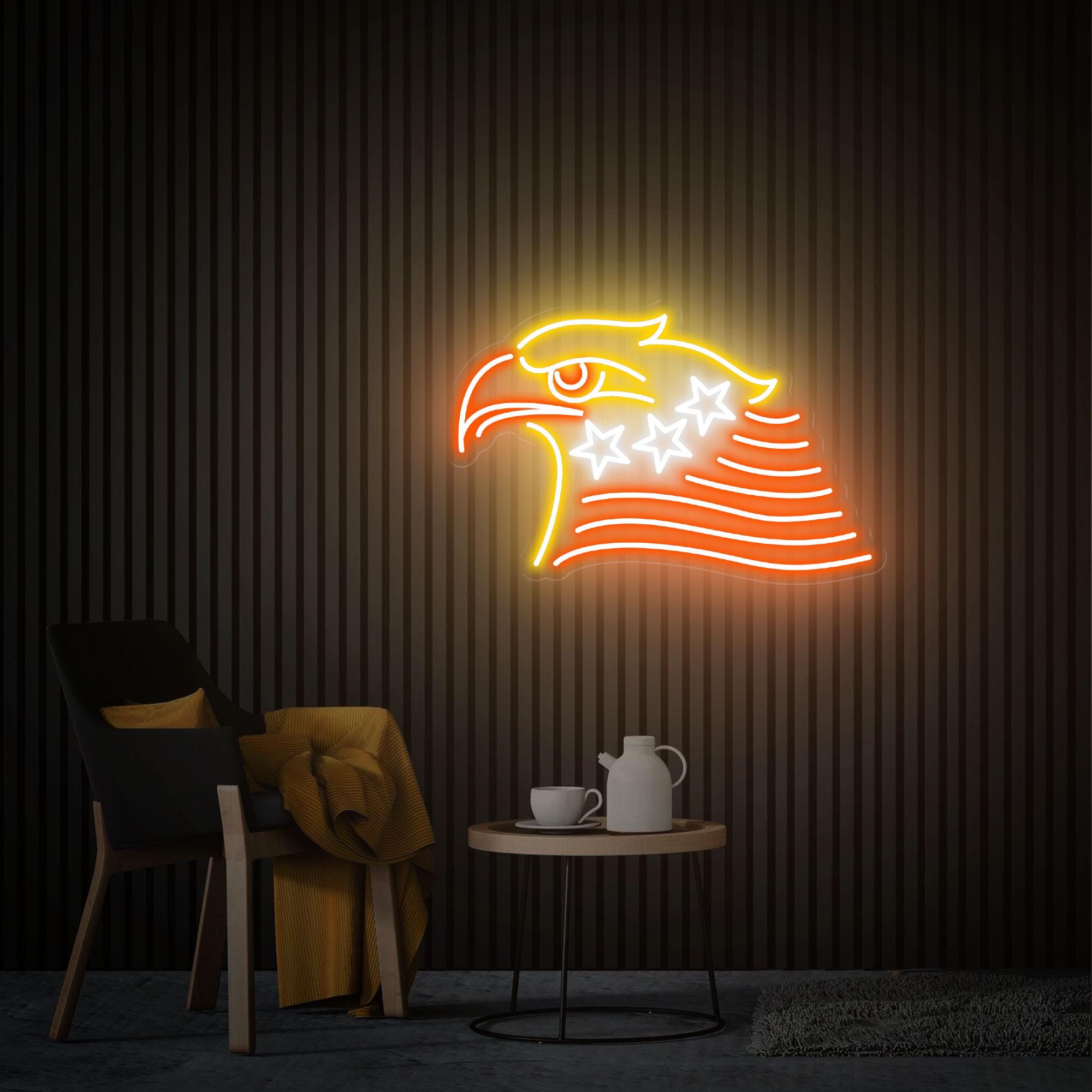 Eagle Head Neon Sign, Eagle Neon Light , Eagle Art Sign, American Eagle Led Sign, Home Office Neon Decor Custom Neon Sign Personalized Gifts