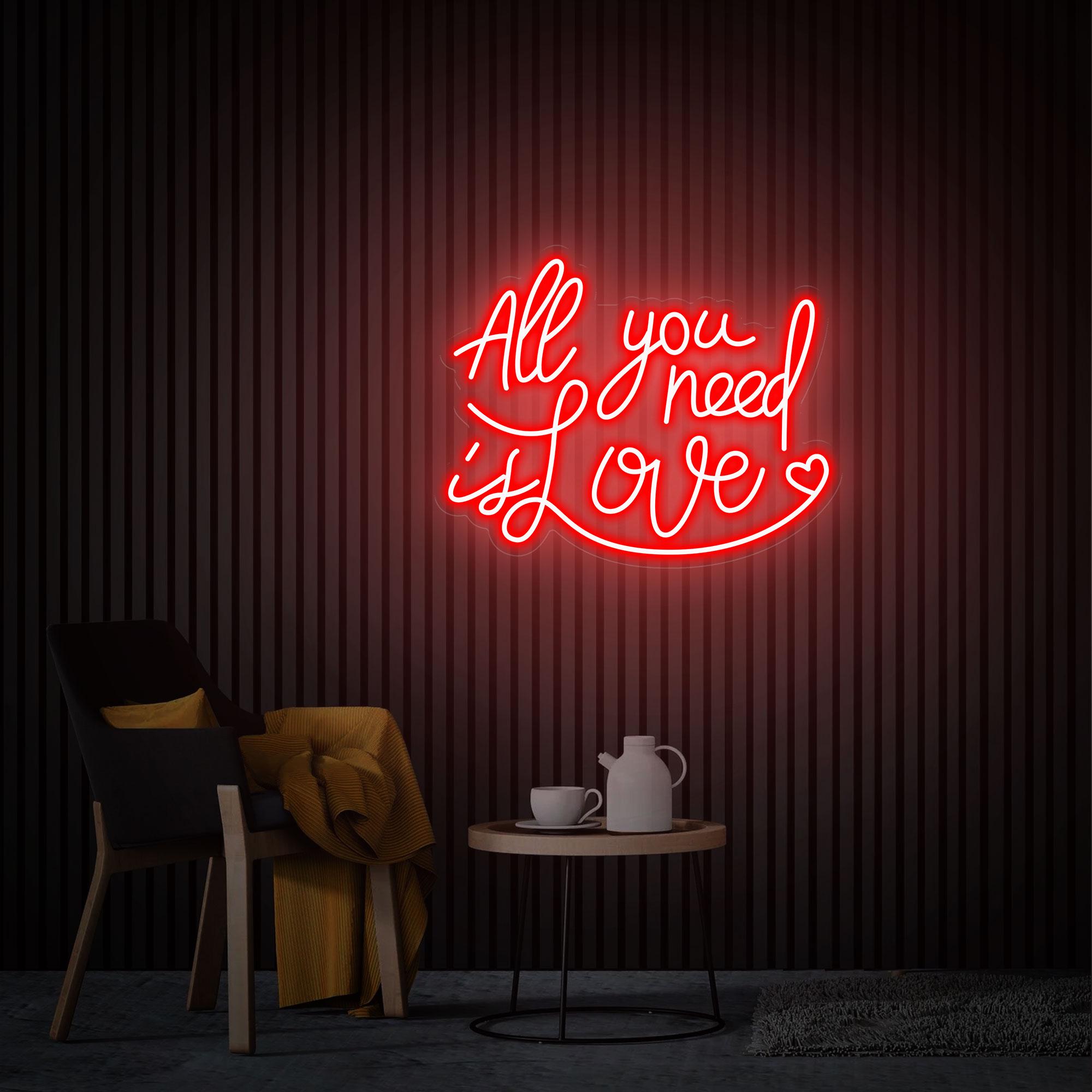 All You Need is Love Neon Sign, Custom Wedding Neon, Wedding Neon Light, Wedding Sign Decor Romantic Gift Idea, Personalized Neon Love Sign
