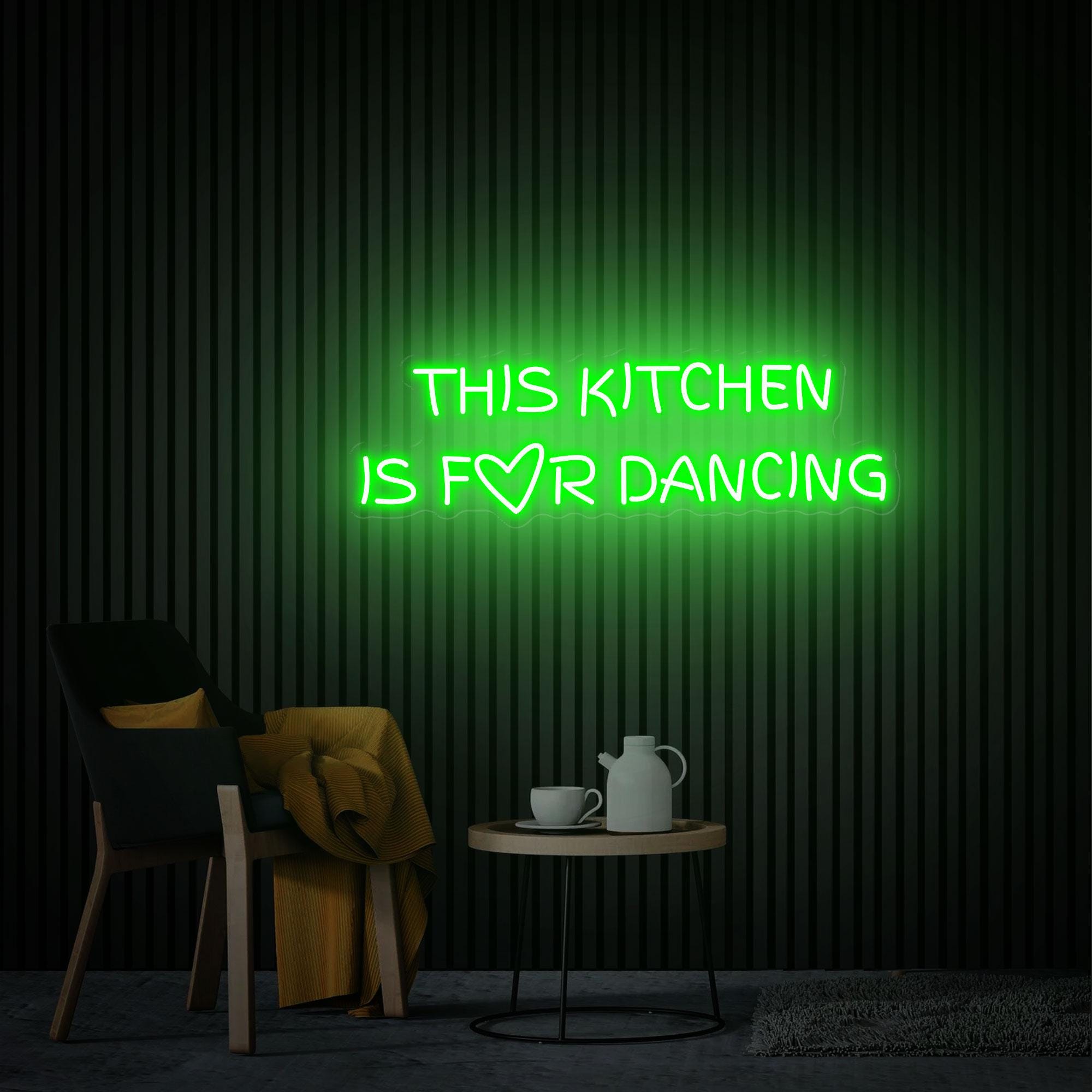 This Kitchen Is For Dancing Neon Sign, Custom Neon Sign Kitchen Wall Decor, Funny Kitchen Sign Inactive, Gift for family, Kitchen Neon Art