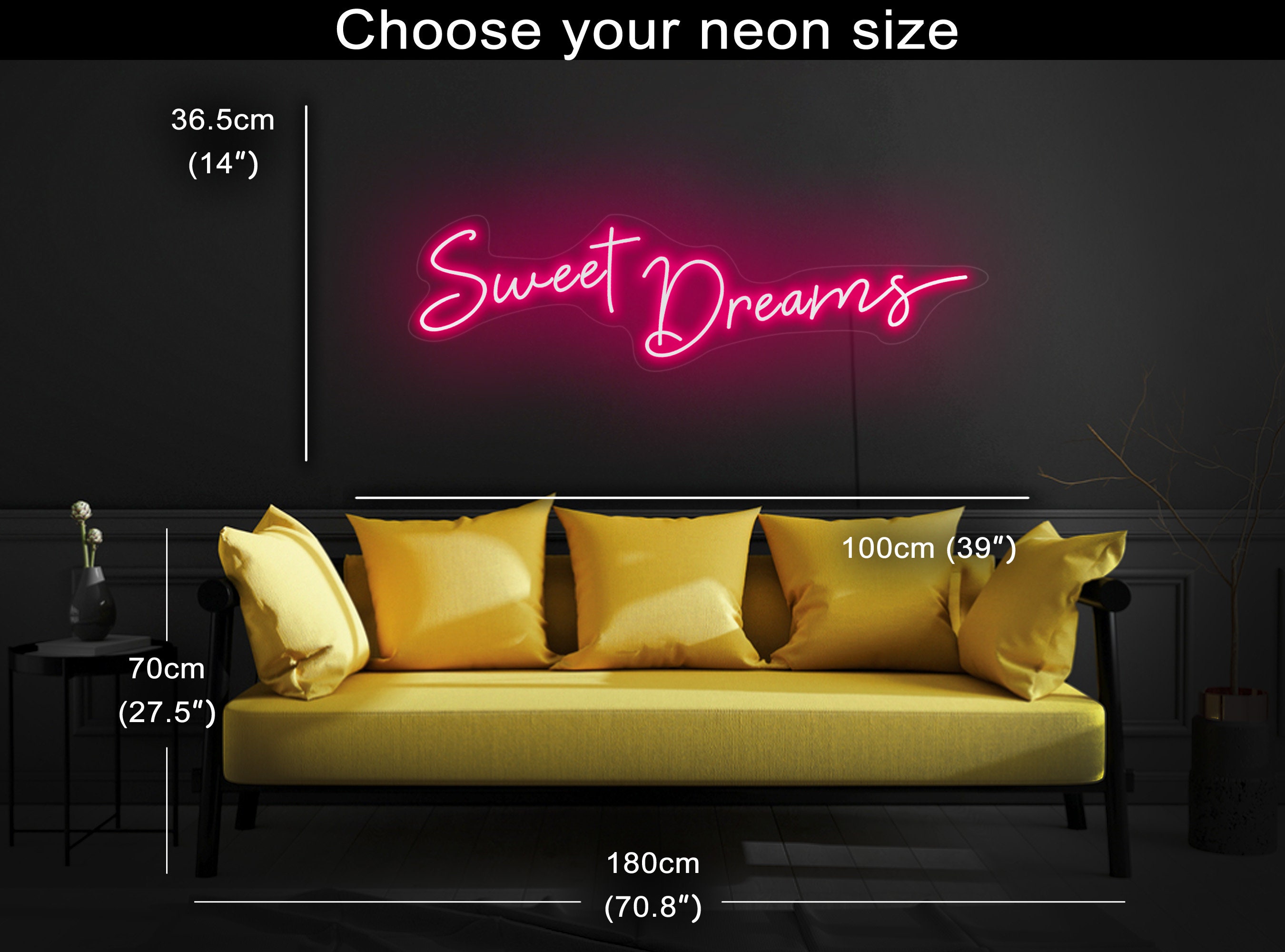Sweet Dreams Neon Sign, Sweet Dreams Neon Light, Neon Light Sign For Wall, Quote Neon Sign