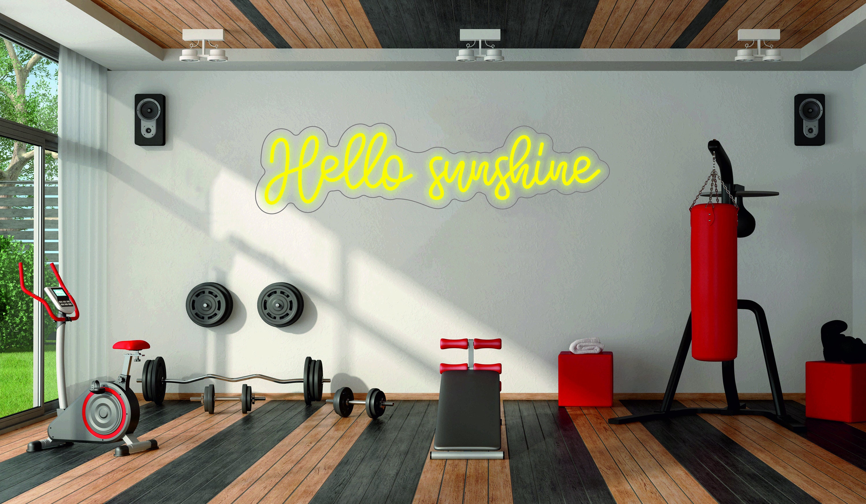 Hello Sunshine - Led Light Neon Sign For Wall Decor, Motivational Quote For Bedroom Neon Sign
