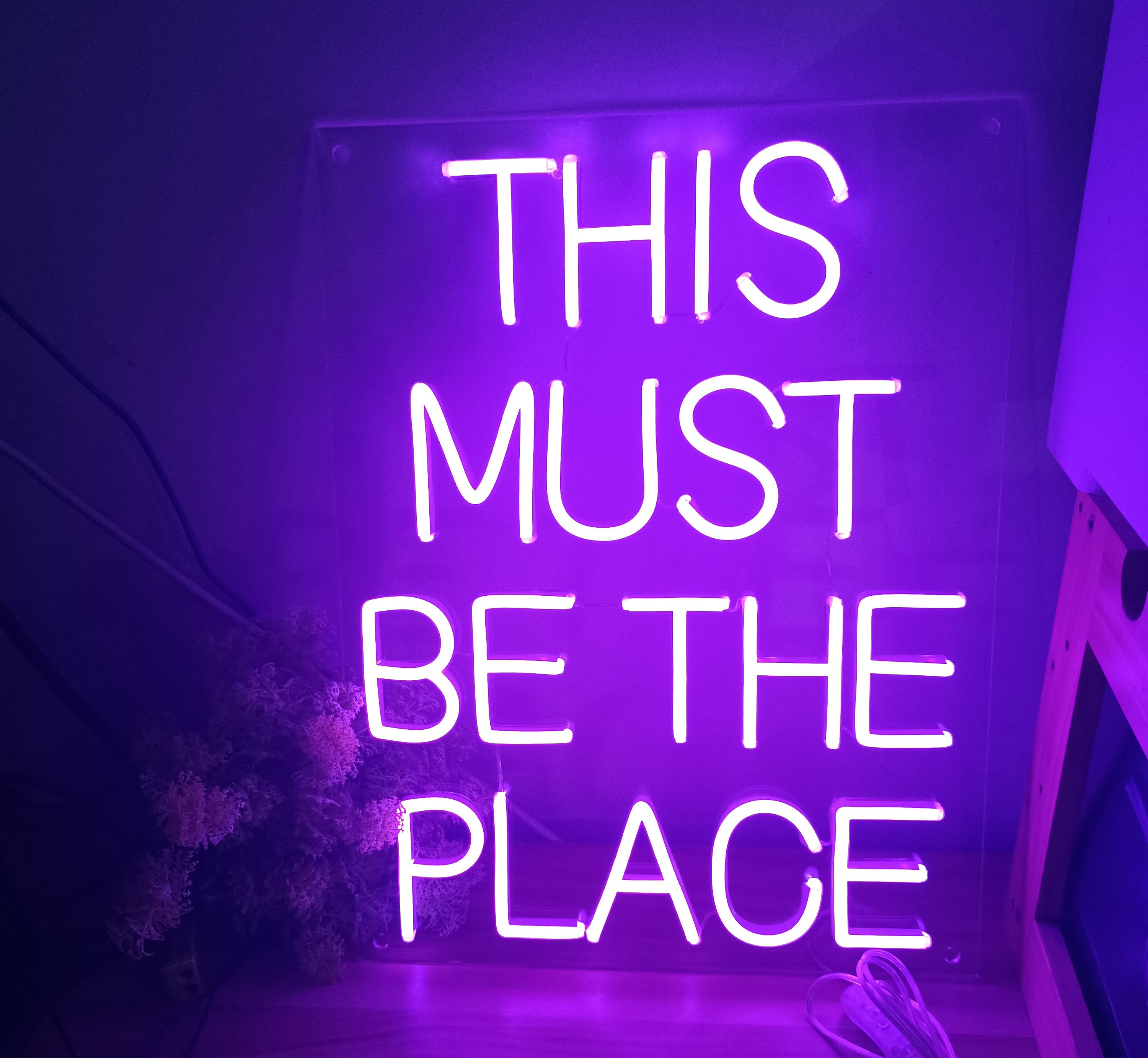 The Must Be The Place Neon Sign, Quote Neon Sign, Custom Neon Signs For Home