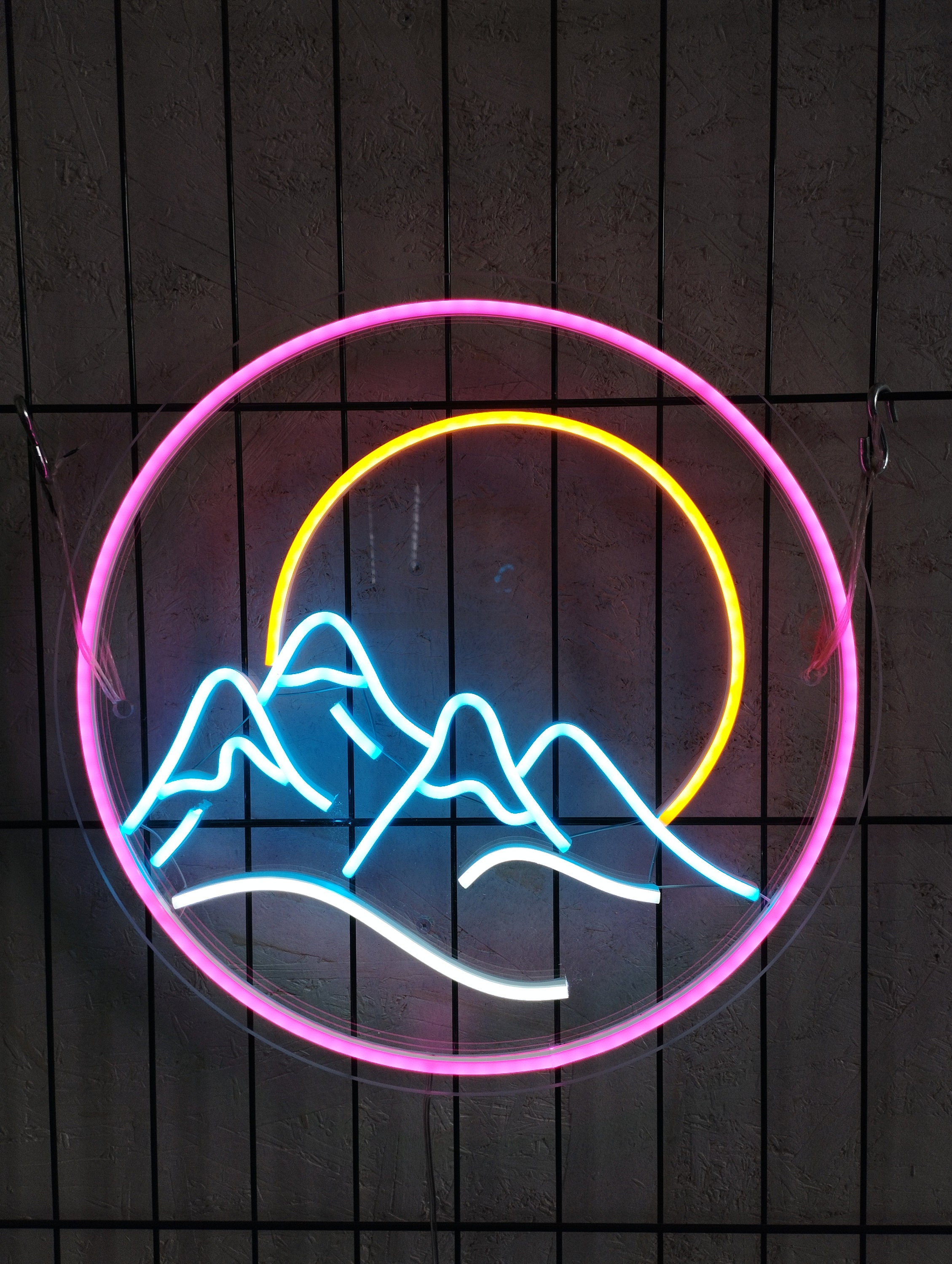 Mountain Neon Sign, Mountain Led Sign, Mountain Light Up Sign, Sunset Neon Sign, Neon Sign Bedroom, Mountain Wall Decor, Mountain Wall Art