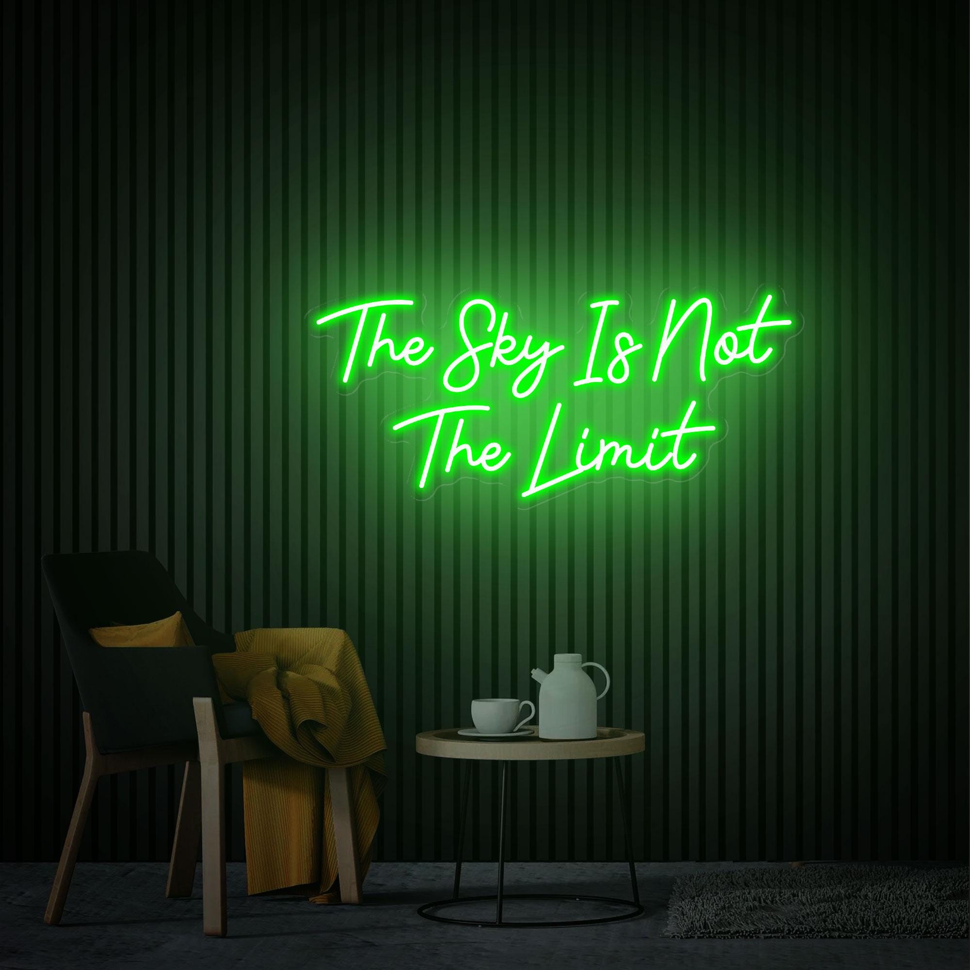 The Sky Is Not The Limit Neon Sign, Bedroom Art Living Office Neon Sign, Studio Decor Room Wall Art Neon Motivation Custom Gift Idea Sign