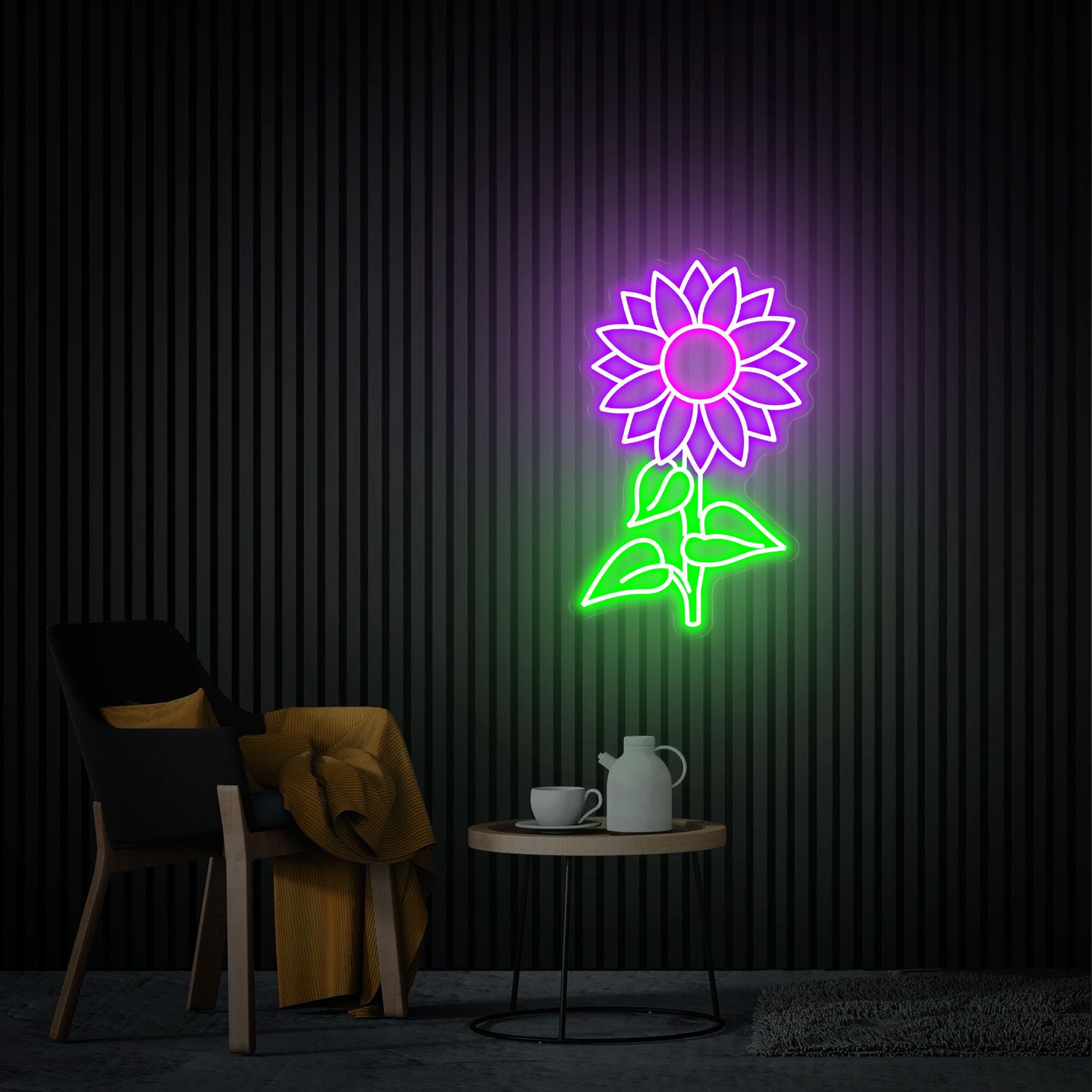 Sunflower Neon Sign, Sunflower Led Neon Light, Custom flower Neon Sign Gift for Her, Home Bedroom Decor, Wall Art Decor, Personalized Gifts