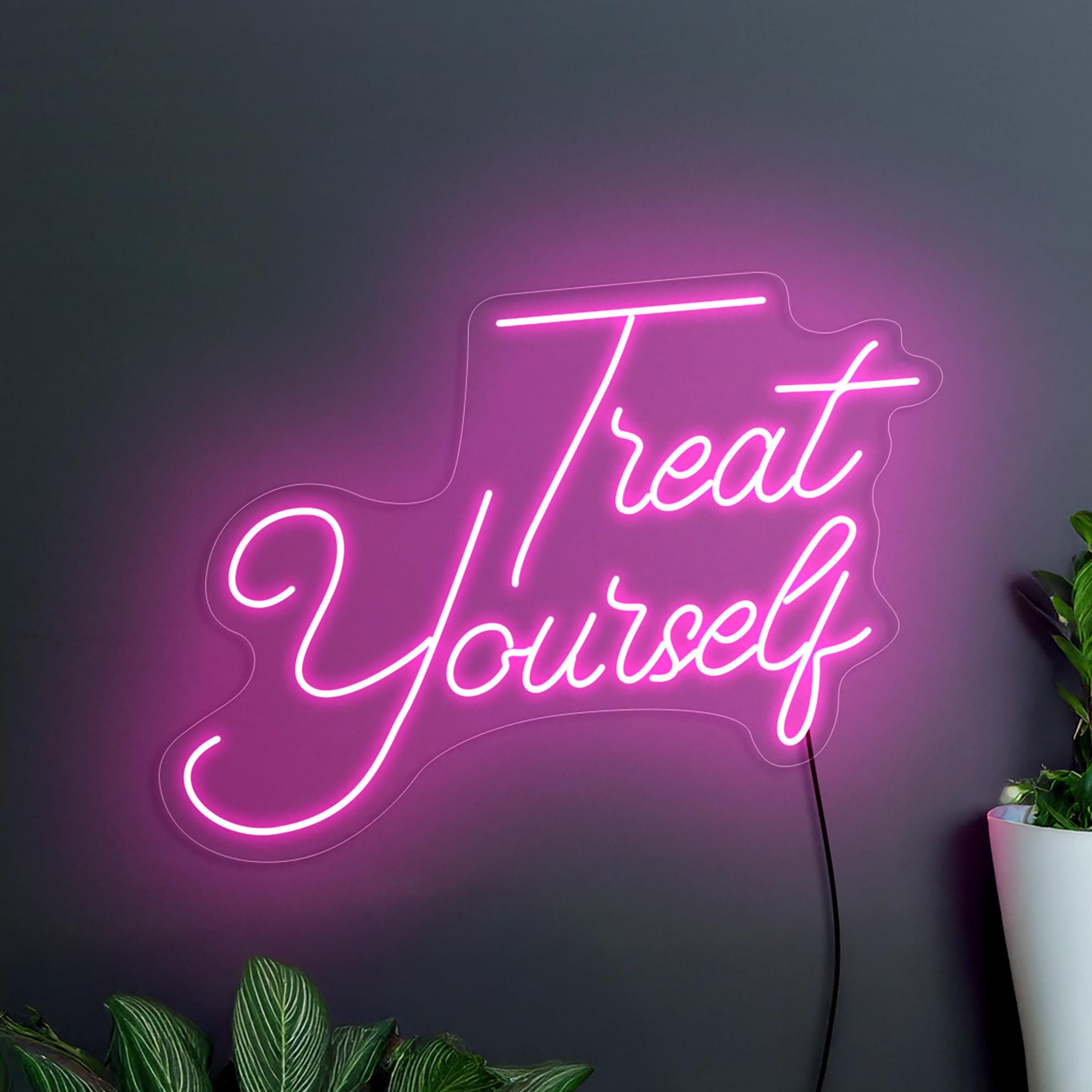 Treat Yourself Neon Sign, Wedding Neon Sign, Wedding Party Bar Neon Sign, Neon Sign Bedroom, Treat Yourself Decor, Wedding Wall Art Decor