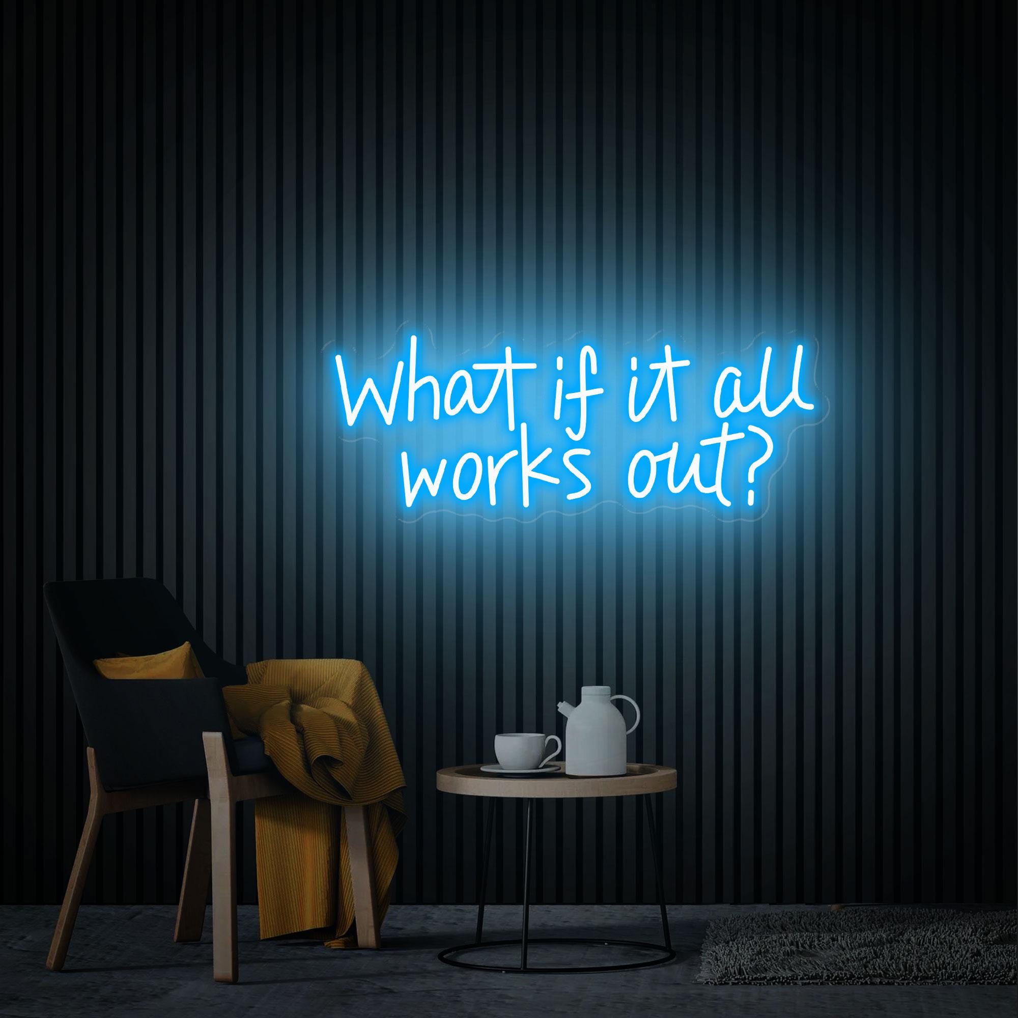 What if it All Works Out Neon Sign, Party Sign Beauty Salon Bar Room Shop Decor, Custom Neon Sign, Personalized Gifts Back to School Gift