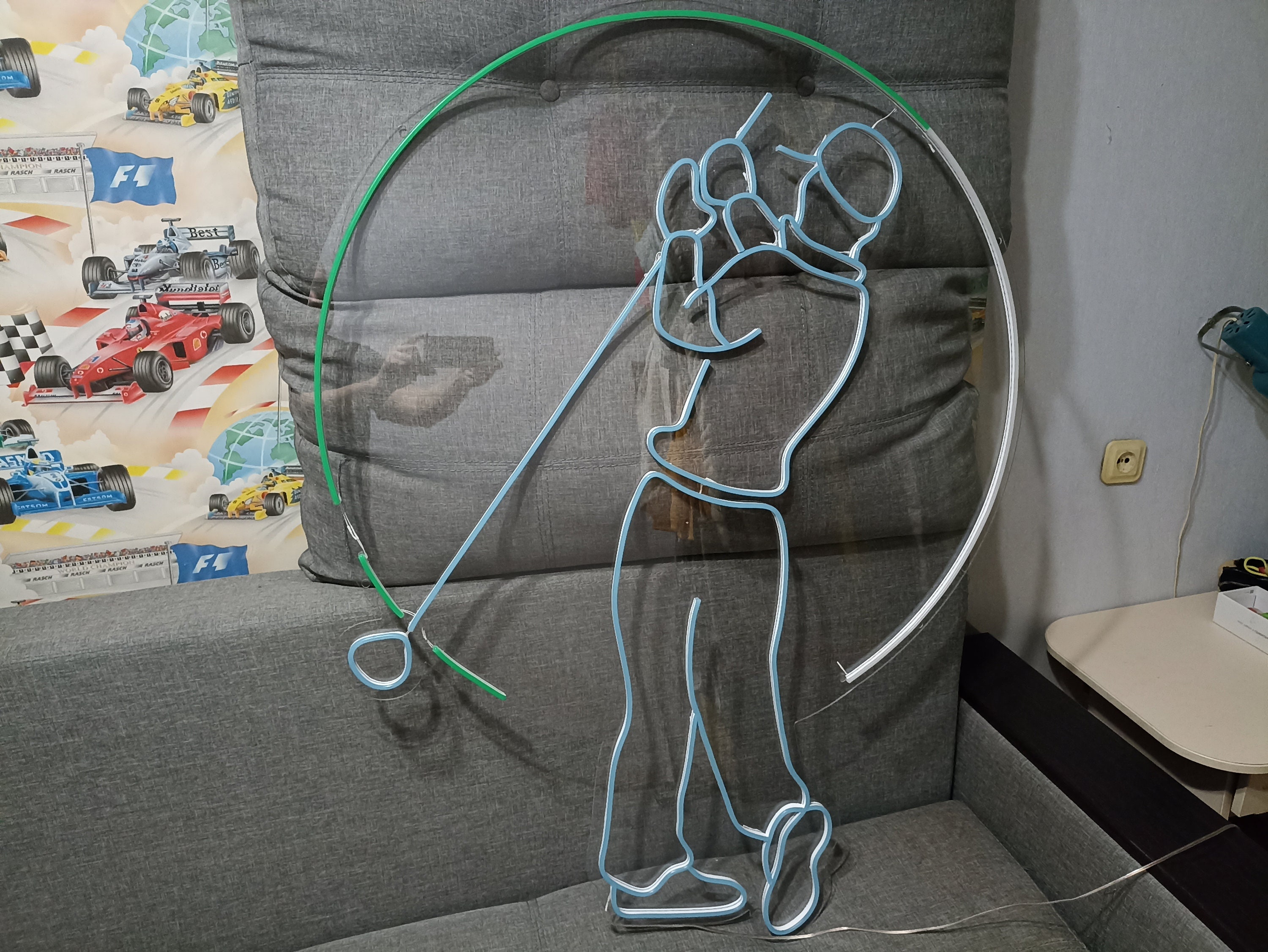 Neon Golf Sign, Neon Sign For A Golf Player Hitting A Golf Ball, Golf Game Neon Signs, Golf Led Neon Sign, Golf Ball Led Neon Sign