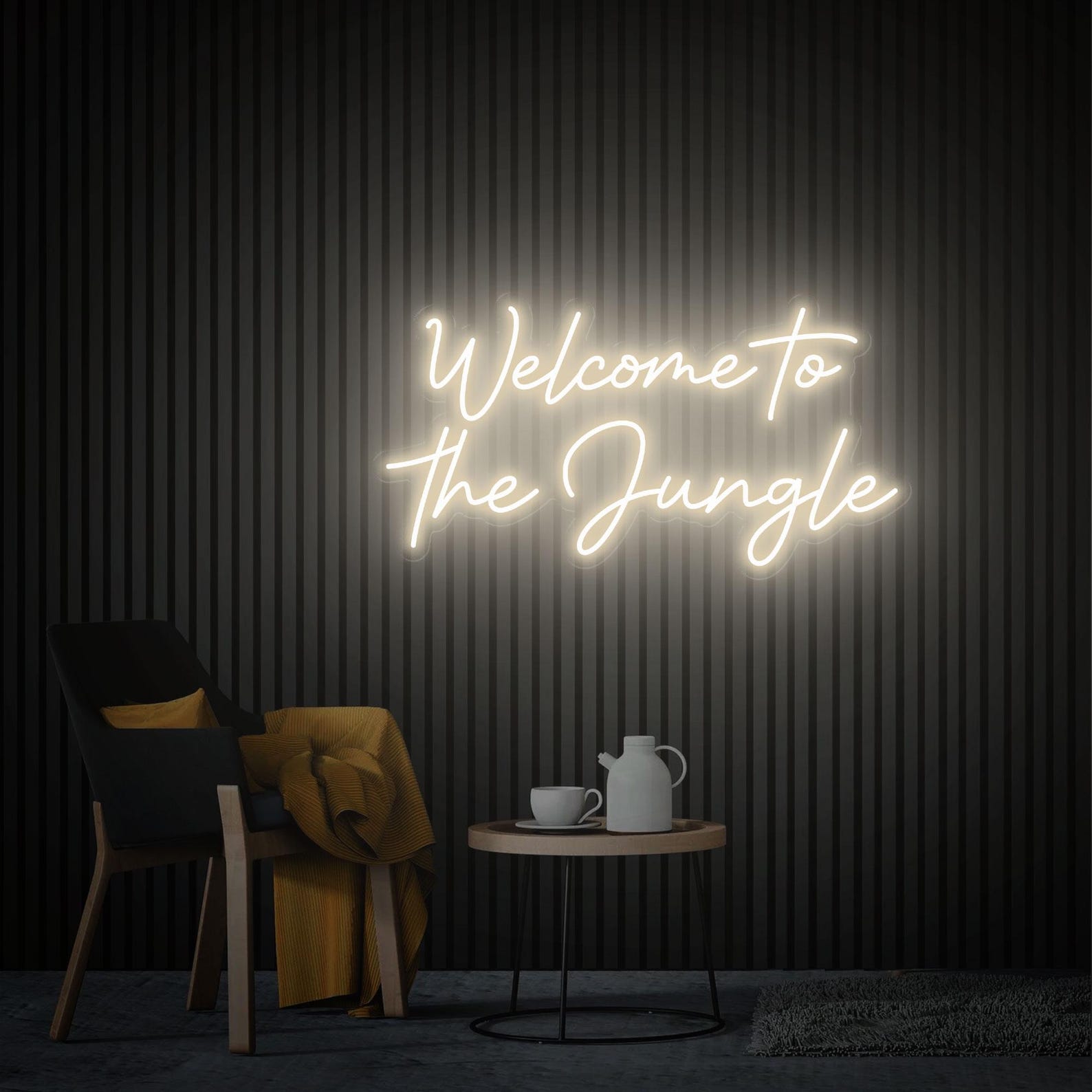 Welcome To The Jungle Neon Sign, Custom Neon Sign Led Light Home Office Wall Decor, Party Room Decor Neon Art Welcome Sign, Neon Bar Sign