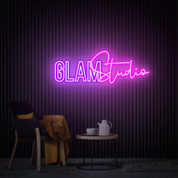 Glam Studio Neon Sign, Custom Beauty Salon Led Sign, Neon Wall Art, Hair Makeup Skin Nails Room Decor, Salon Welcome Sign New Business Gifts