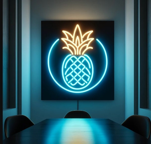 Pineapple Neon Sign, Tropical Neon Light, Fruit Neon Sign, Pineapple Shaped Neon, Led Pineapple Light